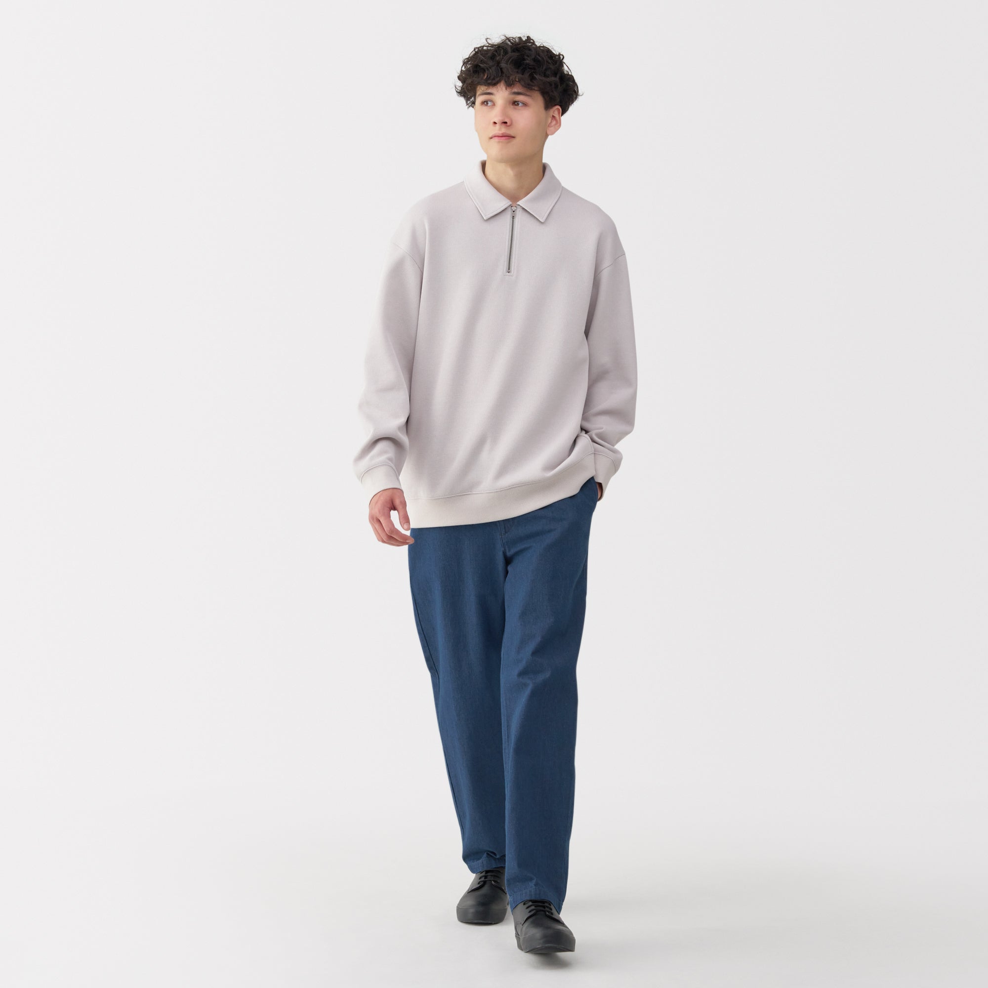 Men's Washed Denim Easy Pants - Navy
