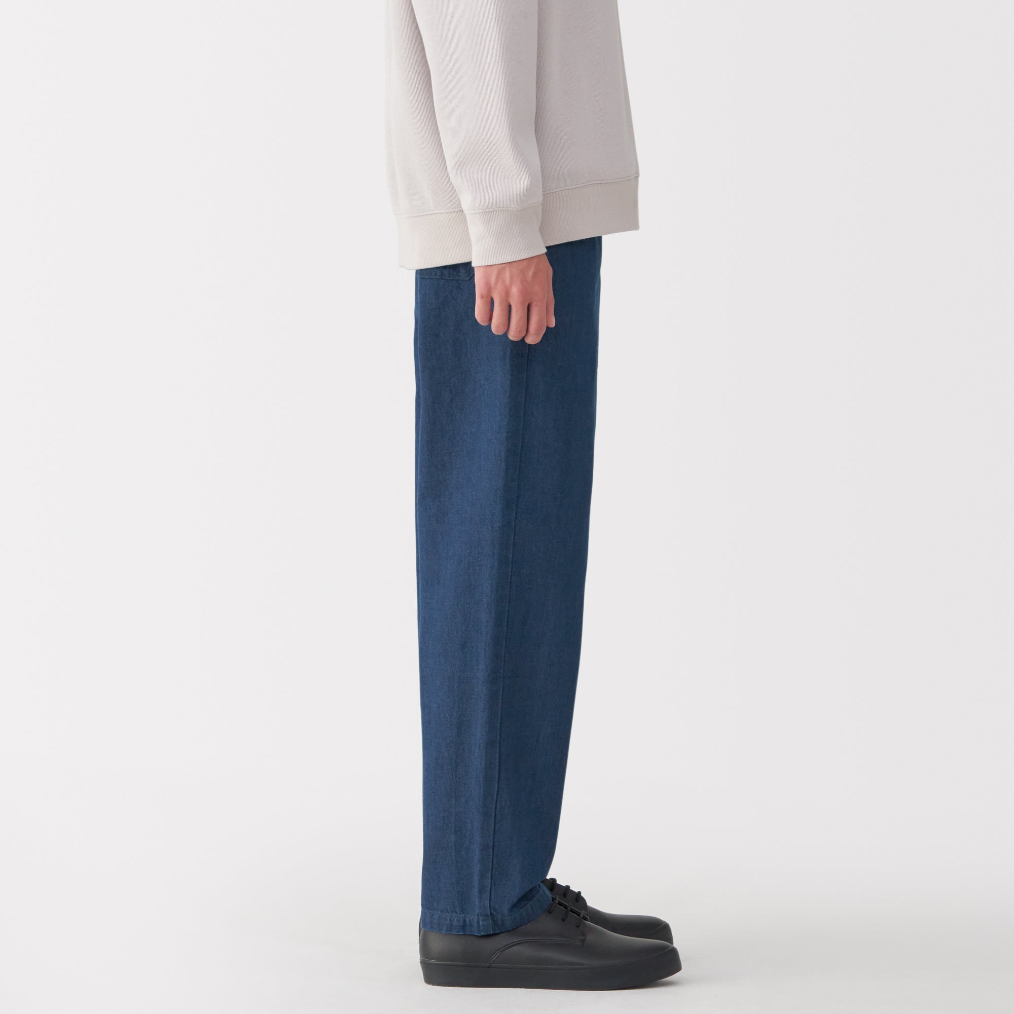 Men's Washed Denim Easy Pants - Navy