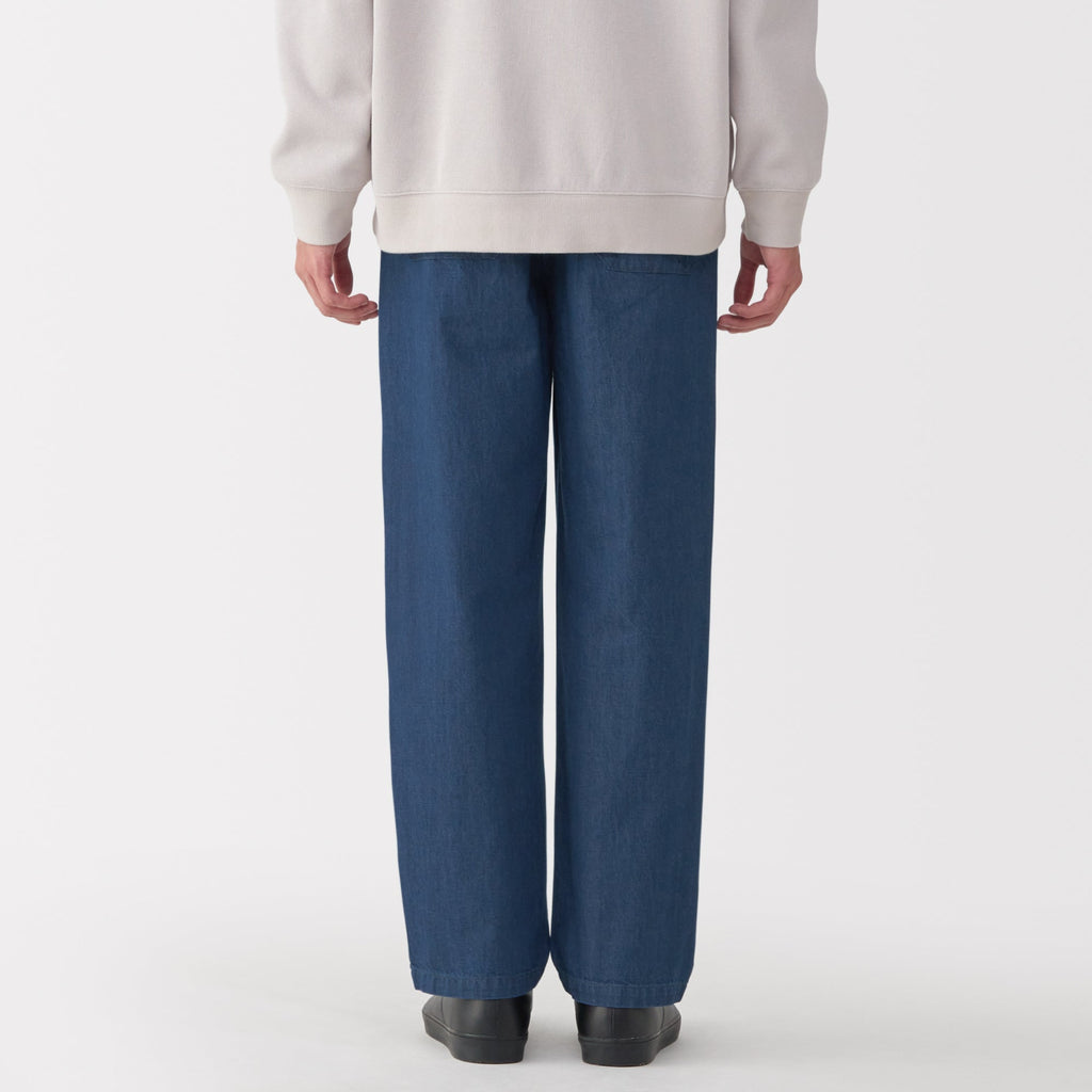 Men's Washed Denim Easy Pants - Navy