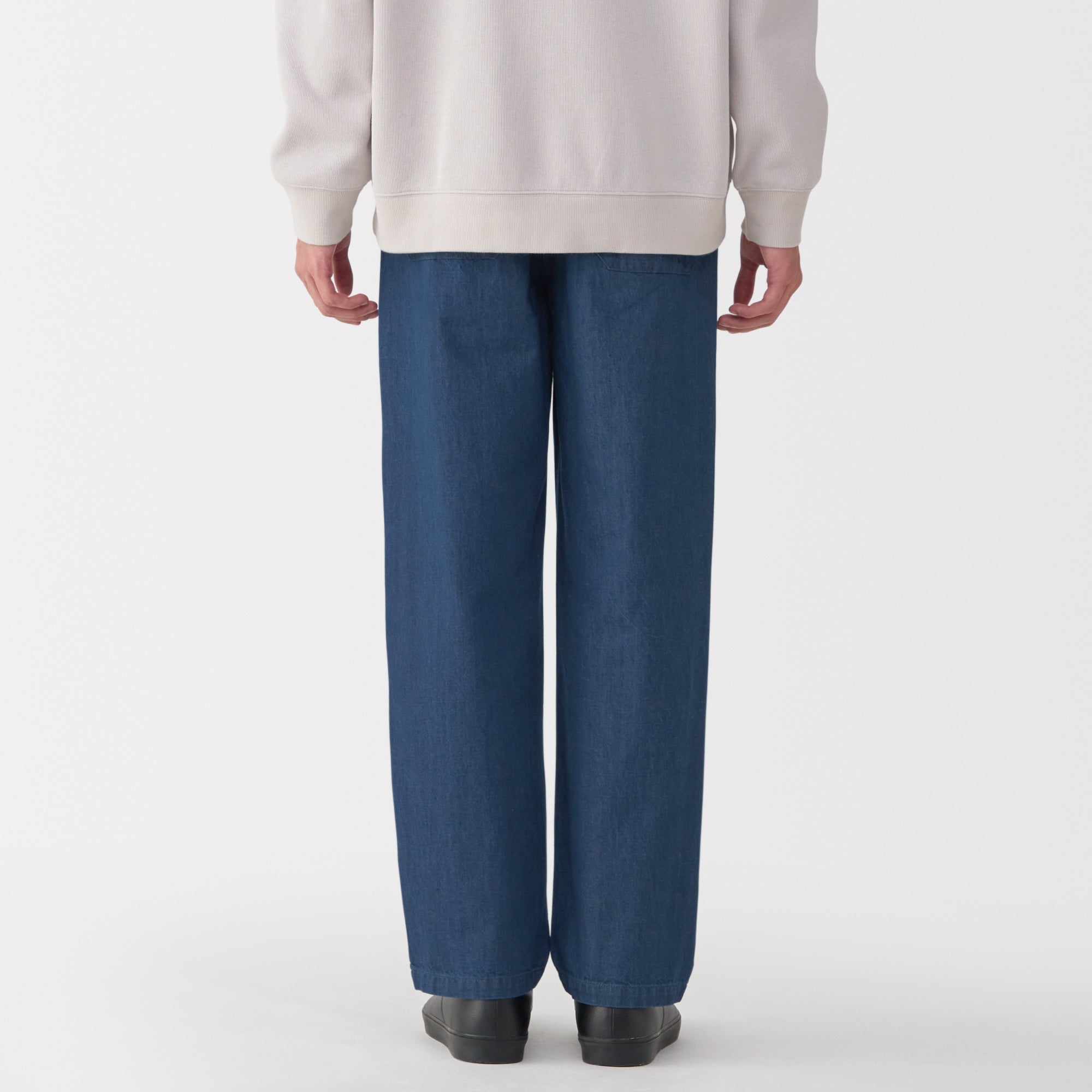 Men's Washed Denim Easy Pants - Navy