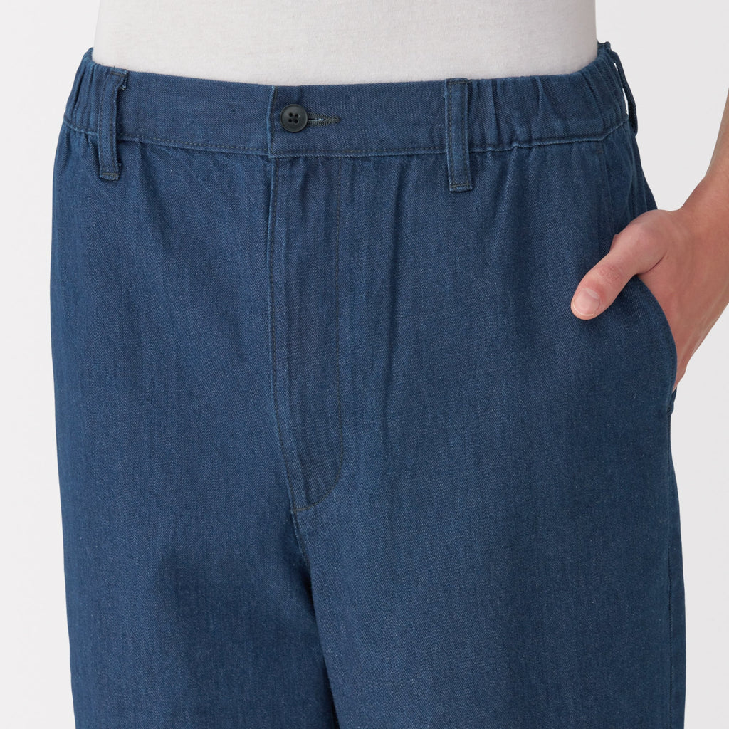 Men's Washed Denim Easy Pants - Navy