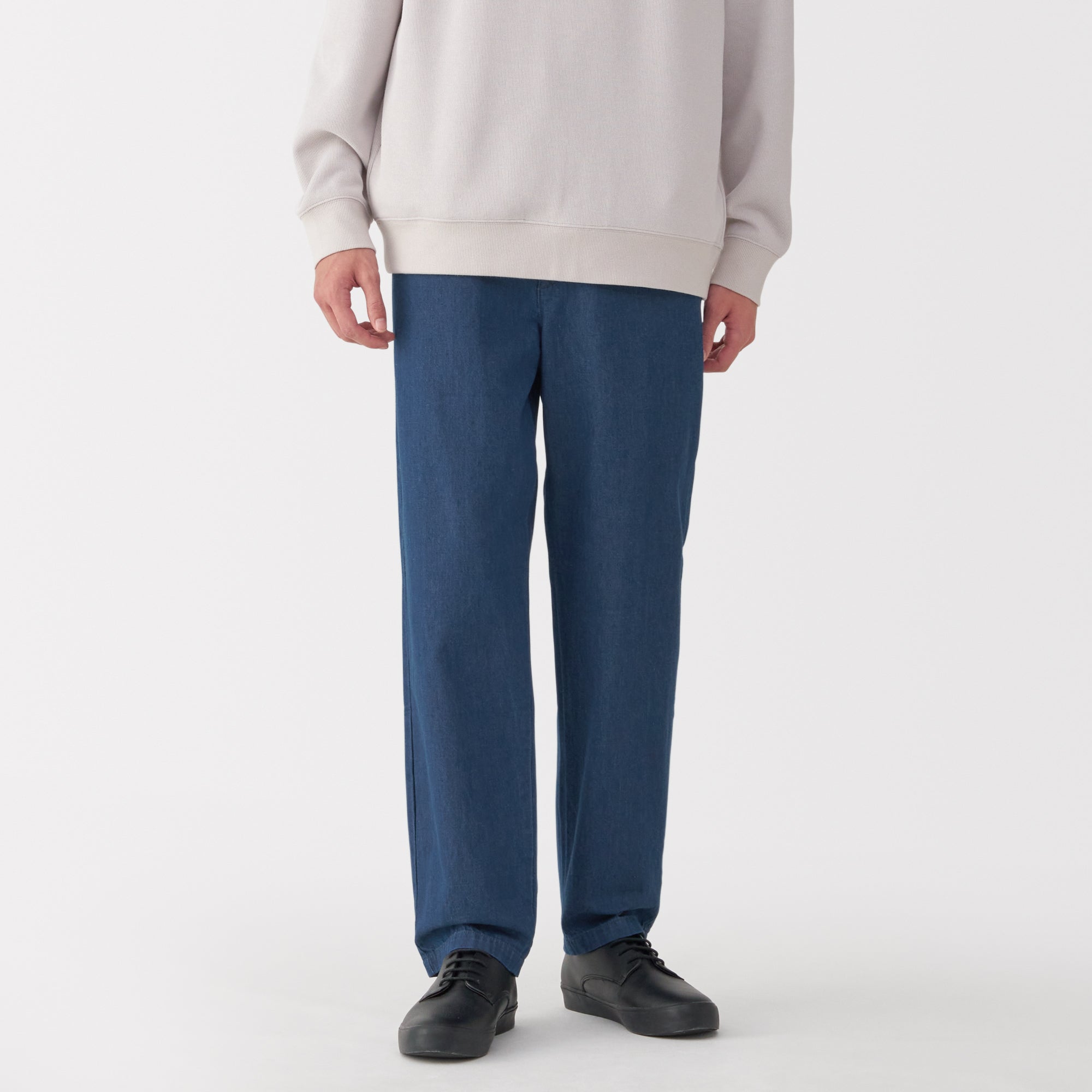 Men's Washed Denim Easy Pants - Navy