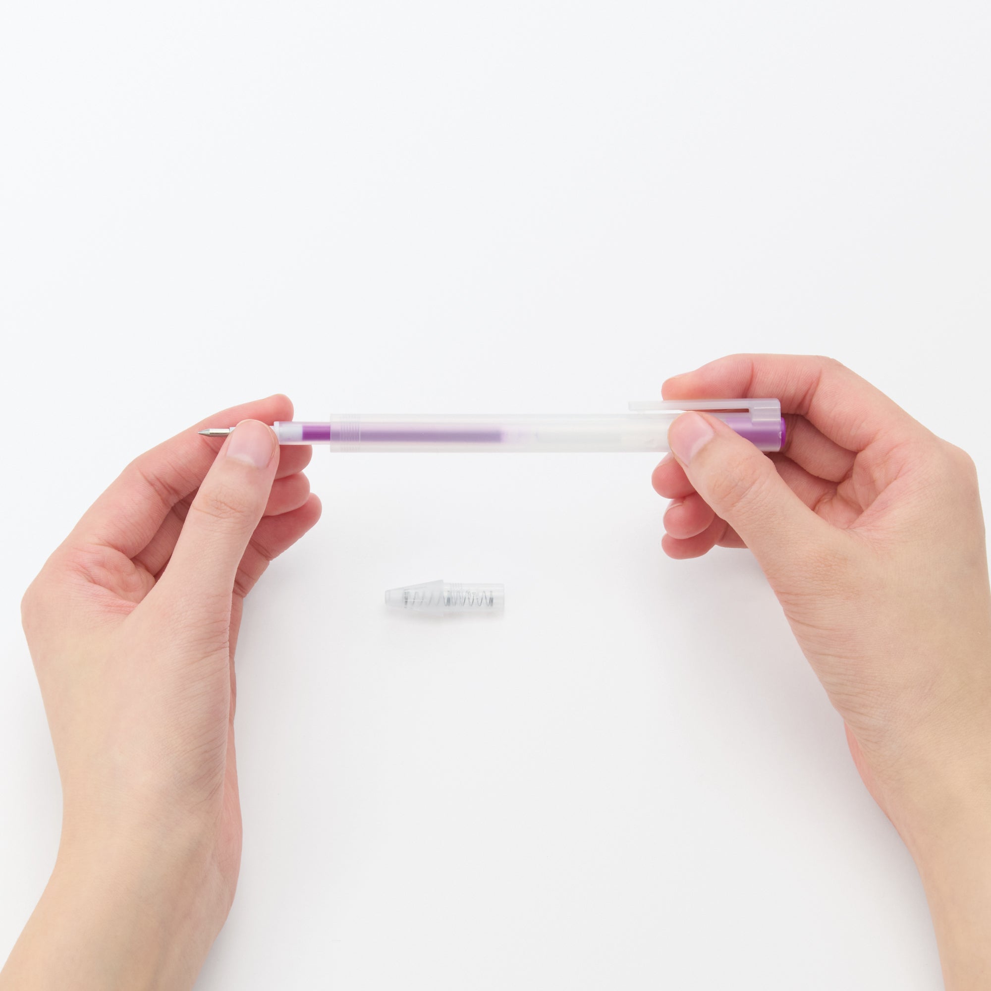 Smooth Gel Ink Ballpoint Knock Pen 0.3 mm - Purple
