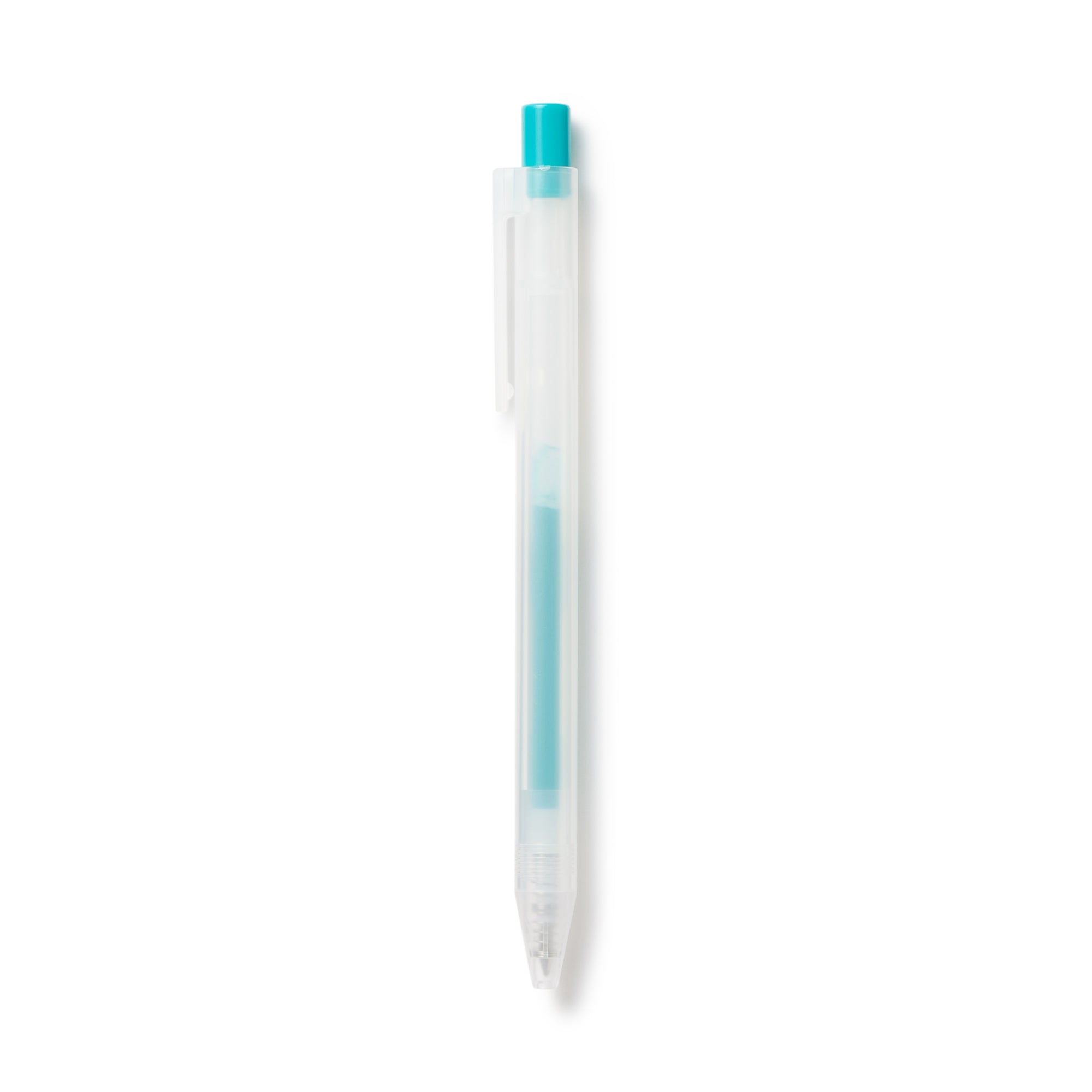 Smooth Gel Ink Ballpoint Knock Pen 0.3 mm - Cyan