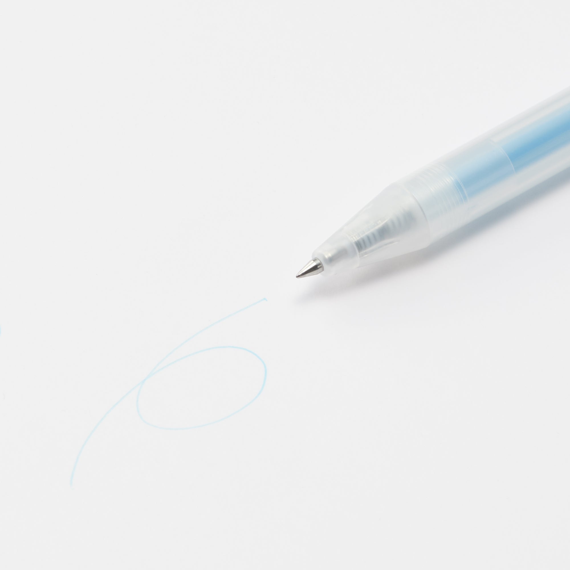 Smooth Gel Ink Ballpoint Knock Pen 0.3 mm - Light Blue