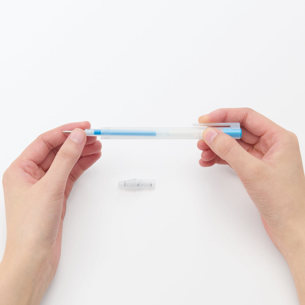 Smooth Gel Ink Ballpoint Knock Pen 0.3 mm - Light Blue
