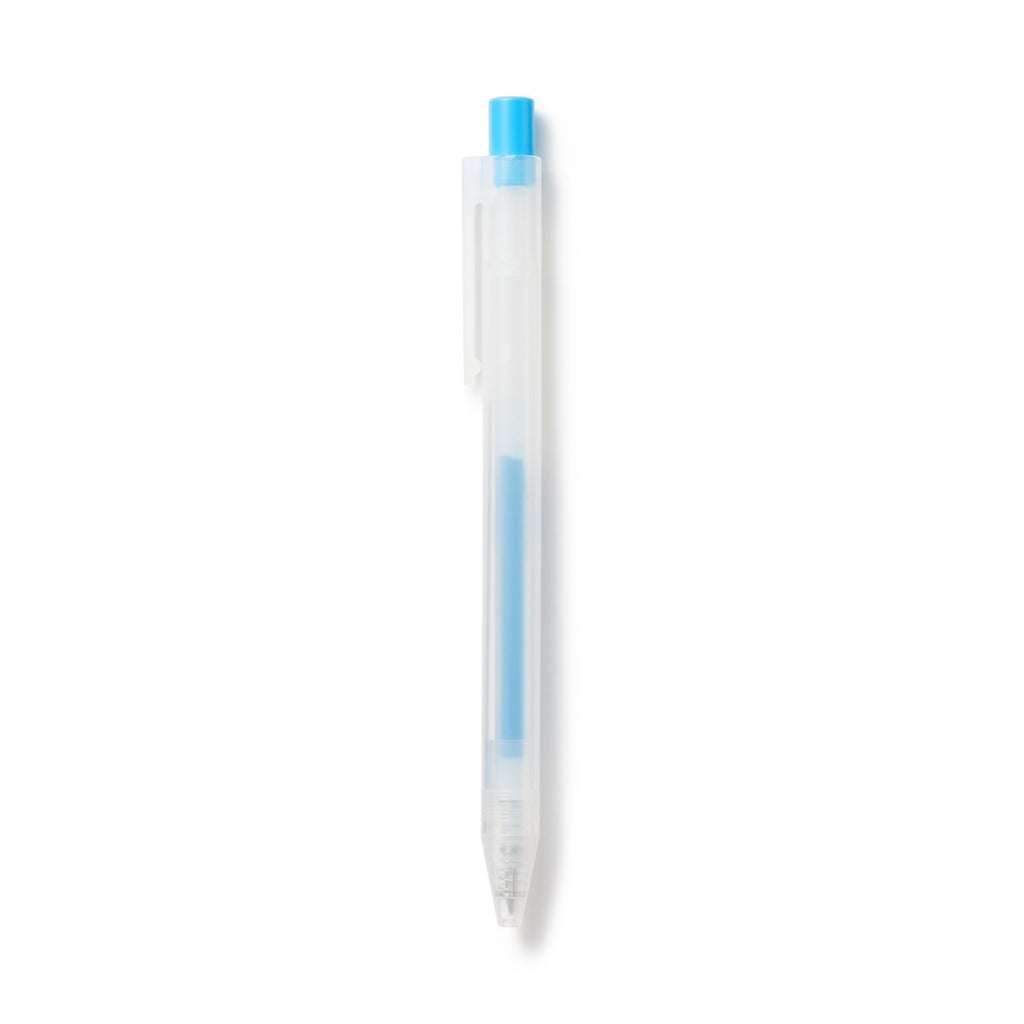 Smooth Gel Ink Ballpoint Knock Pen 0.3 mm - Light Blue