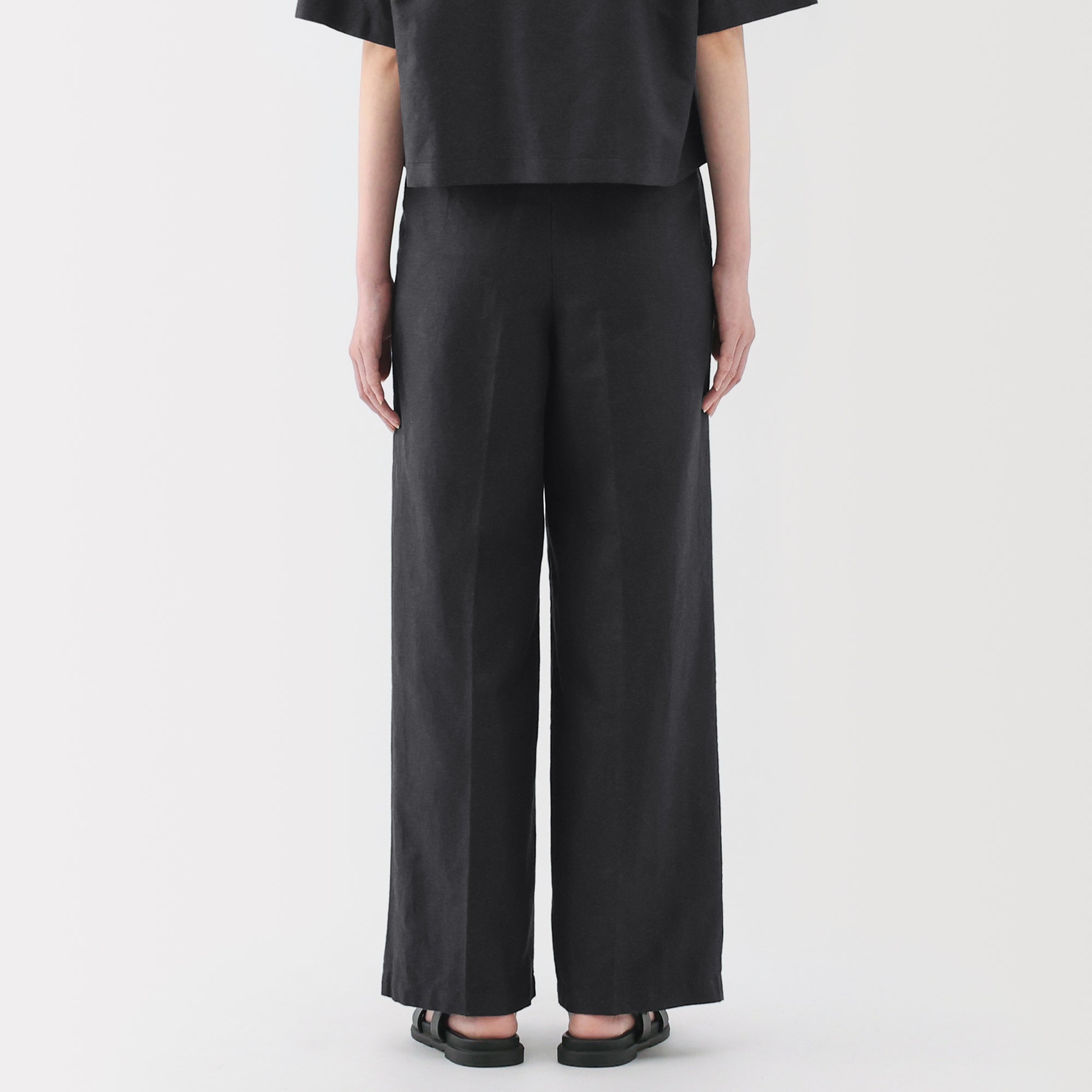 Women's Hemp Blend Twill Darted Wide Pants