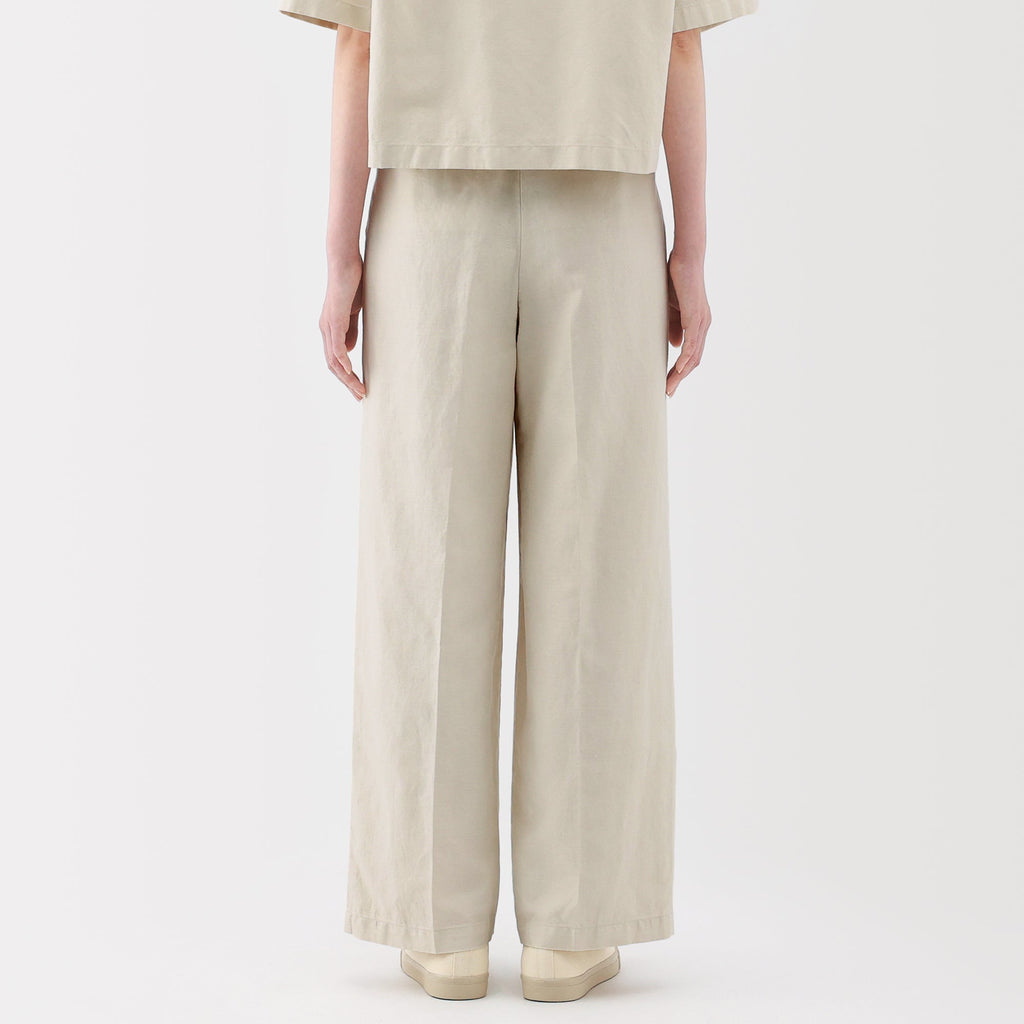 Women's Hemp Blend Twill Darted Wide Pants