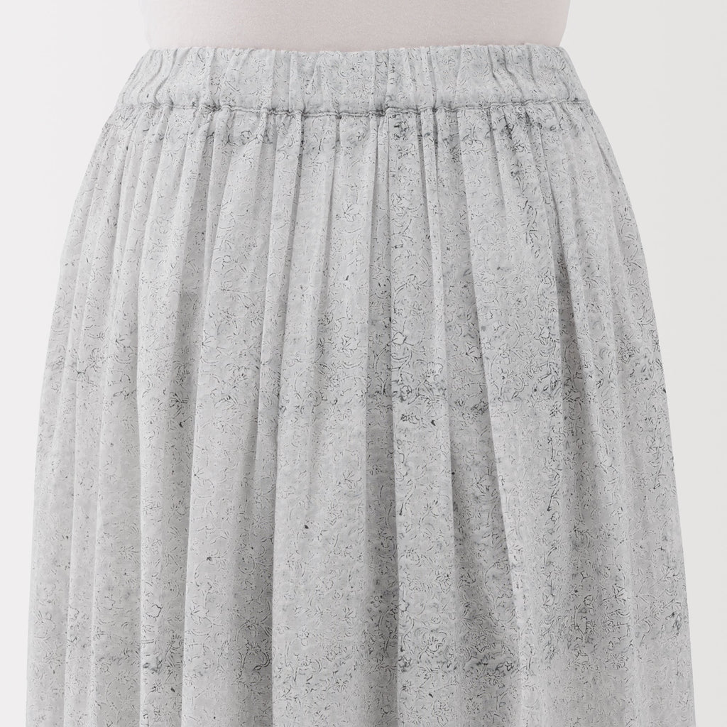 Women's Block Print Gather Maxi-Skirt