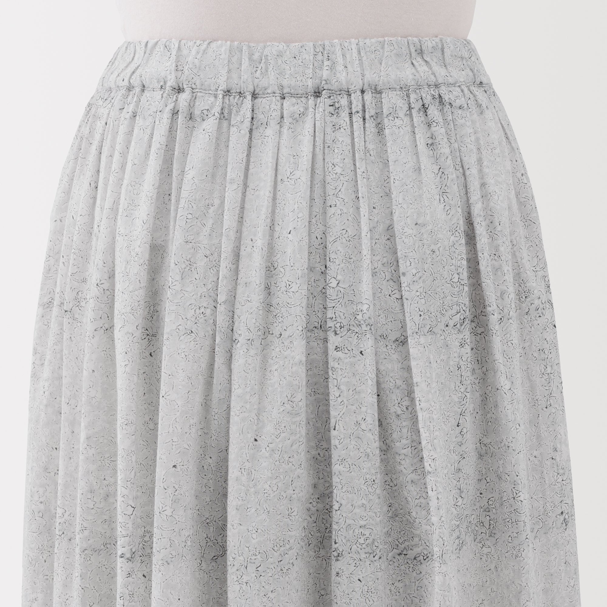 Women's Block Print Gather Maxi-Skirt
