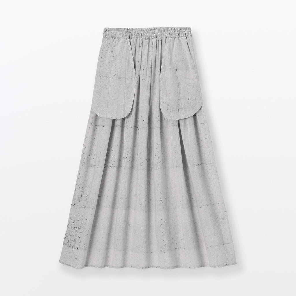 Women's Block Print Gather Maxi-Skirt