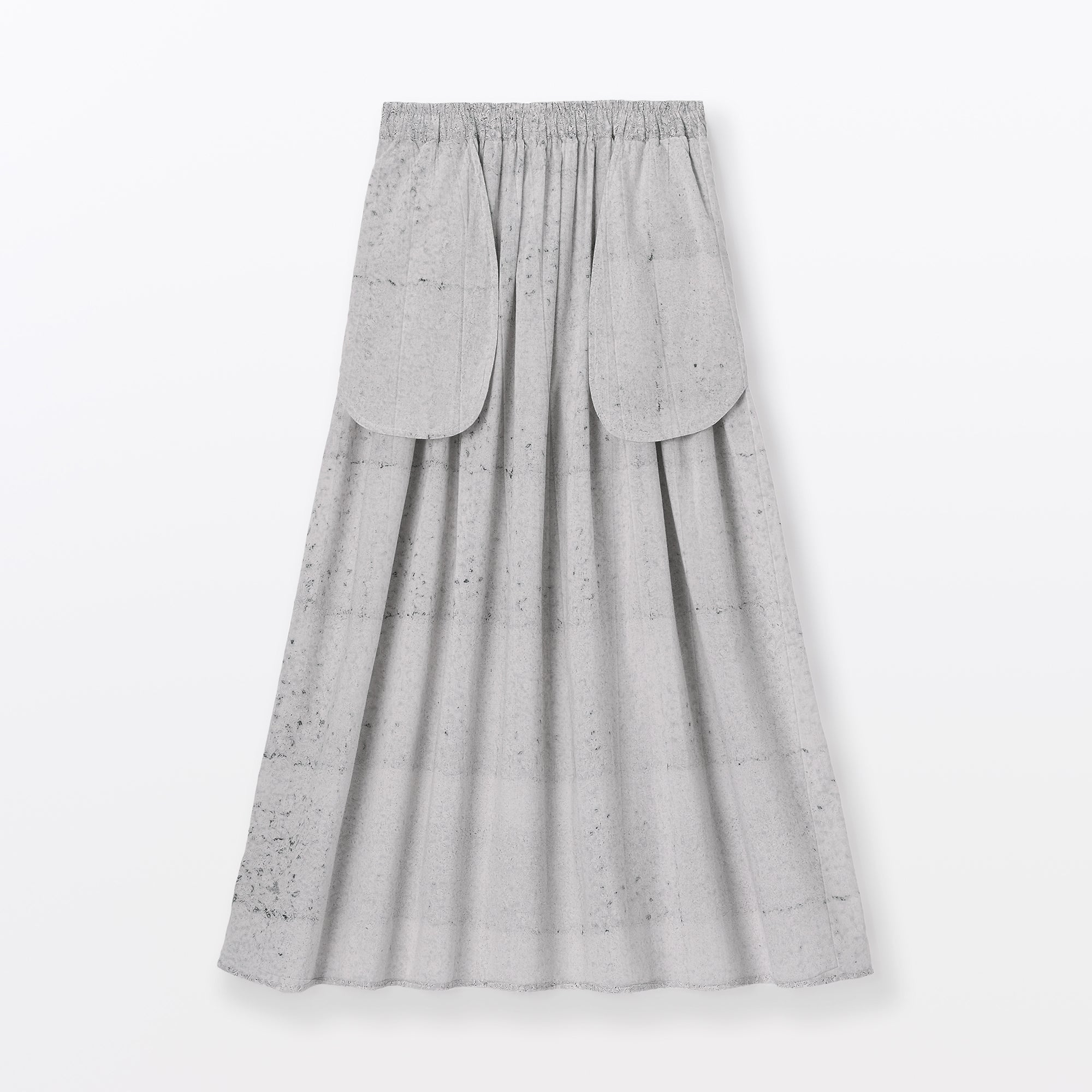 Women's Block Print Gather Maxi-Skirt