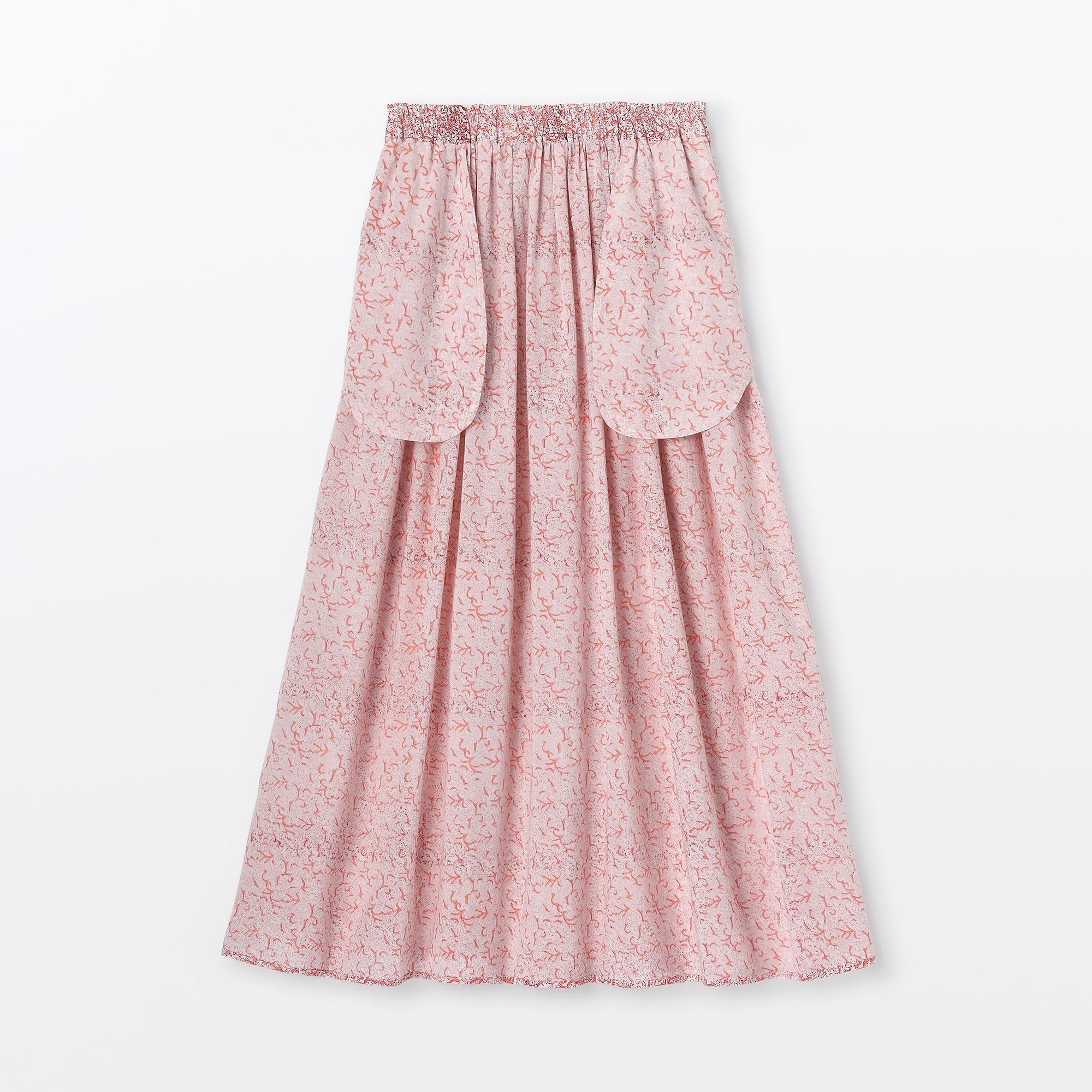 Women's Block Print Gather Maxi-Skirt