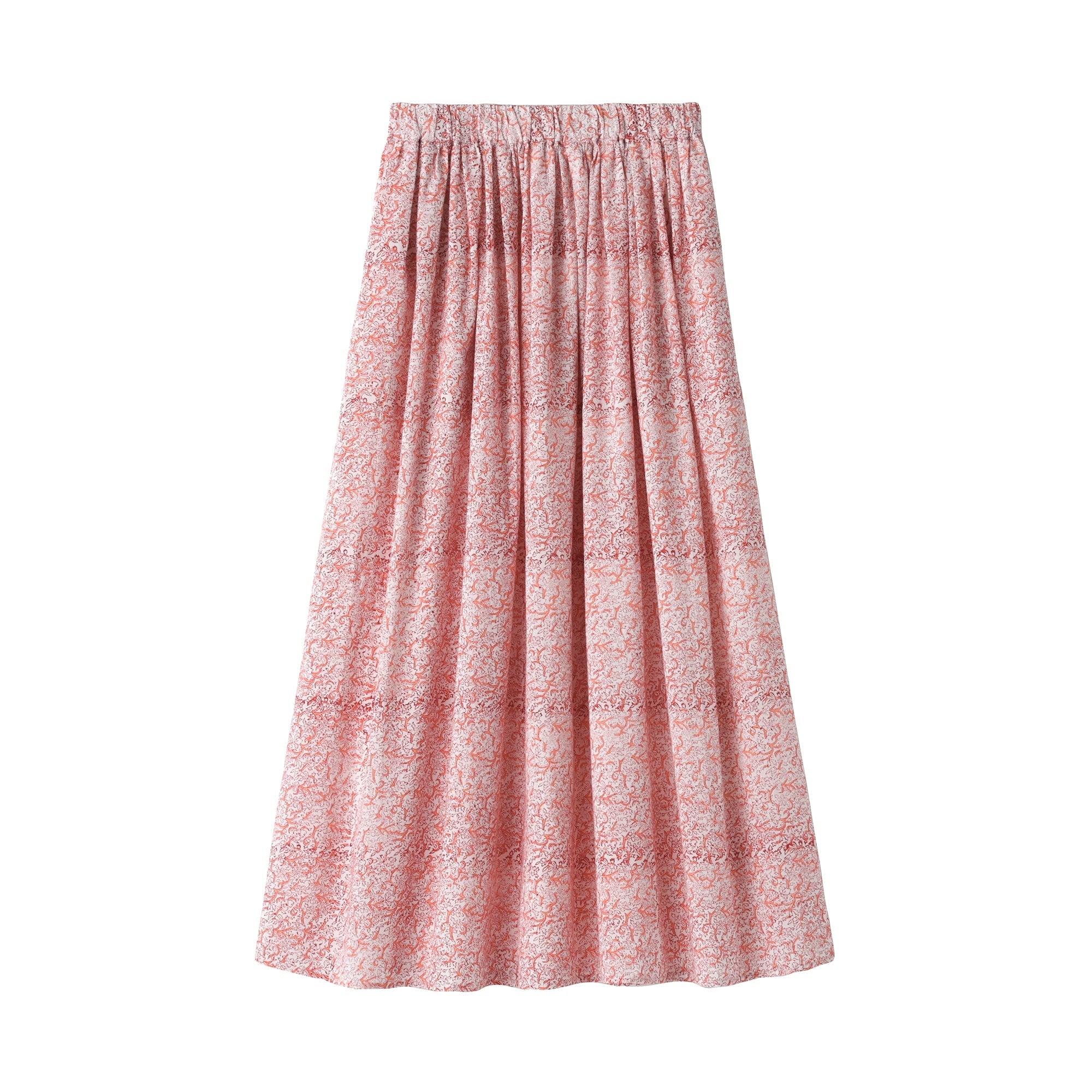 Women's Block Print Gather Maxi-Skirt