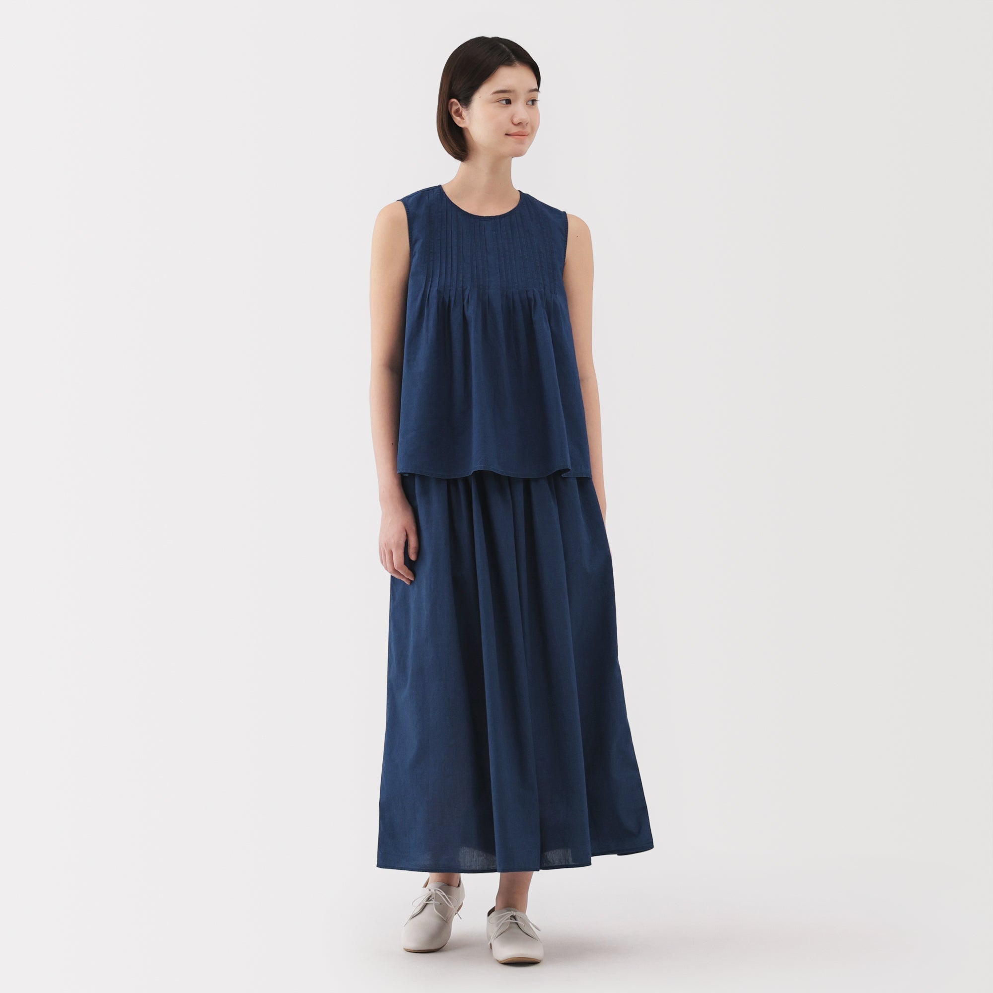 Cotton Voile Gather Maxi-Skirt