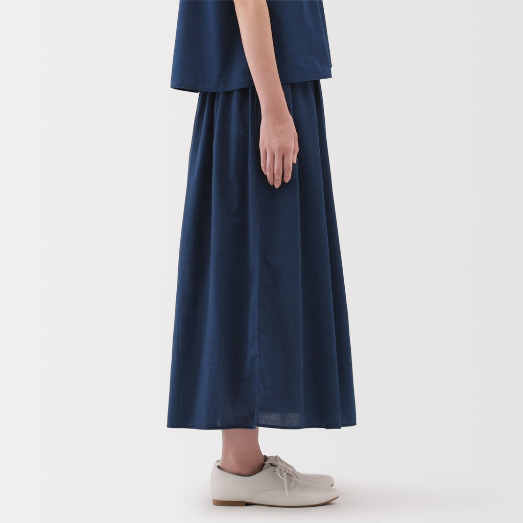 Cotton Voile Gather Maxi-Skirt