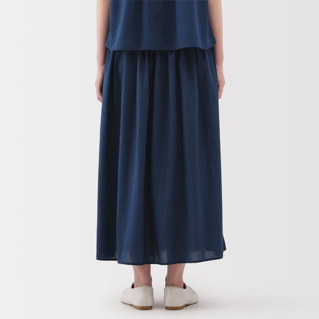 Cotton Voile Gather Maxi-Skirt