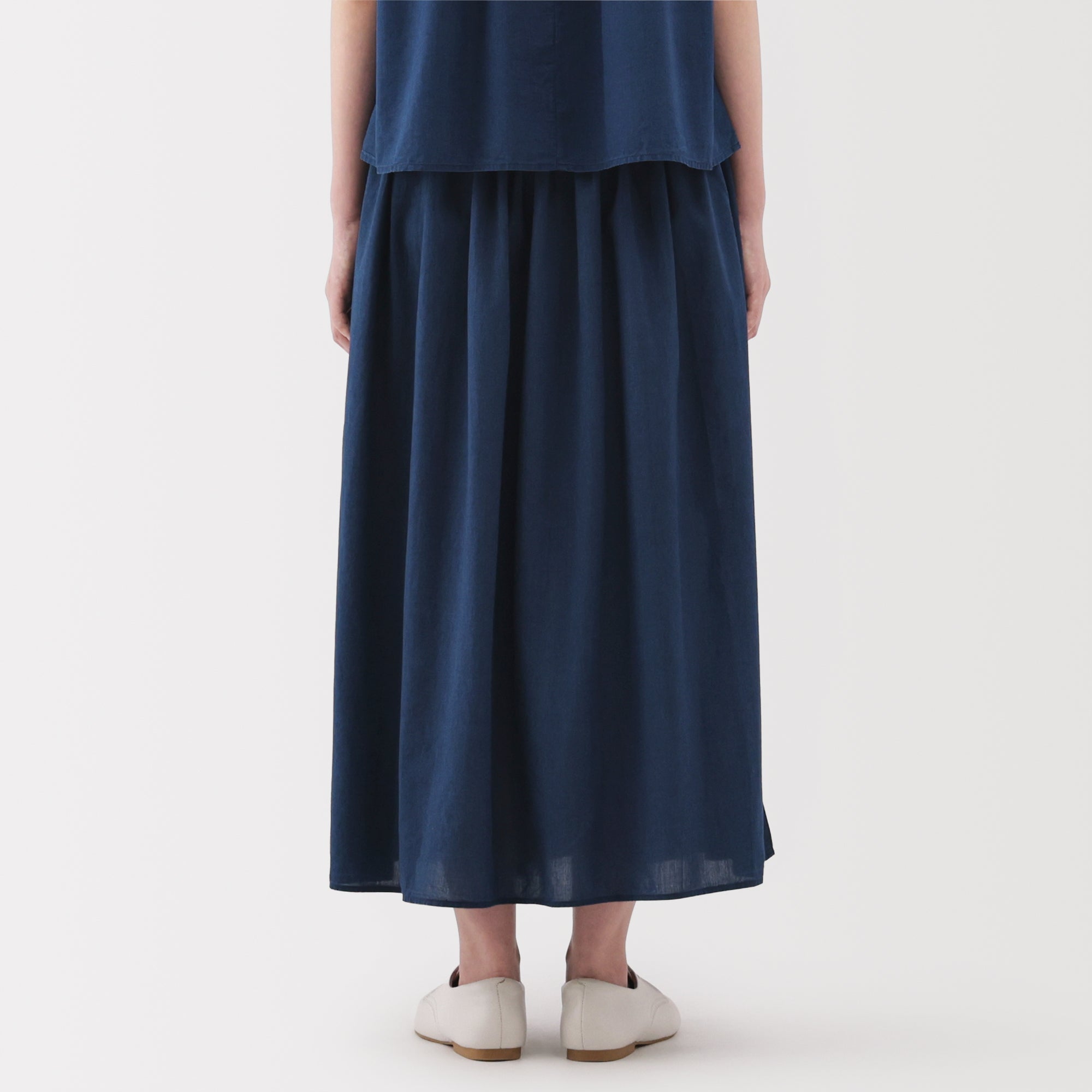 Cotton Voile Gather Maxi-Skirt