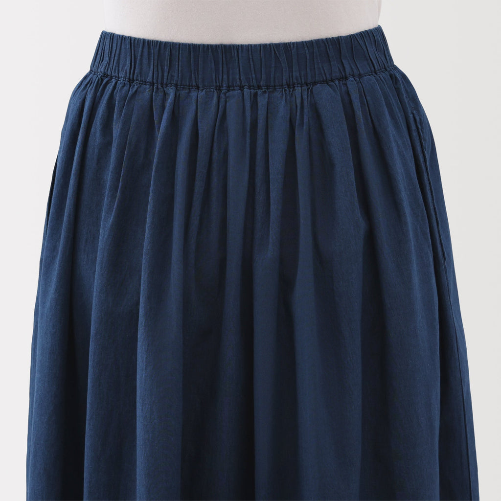Cotton Voile Gather Maxi-Skirt