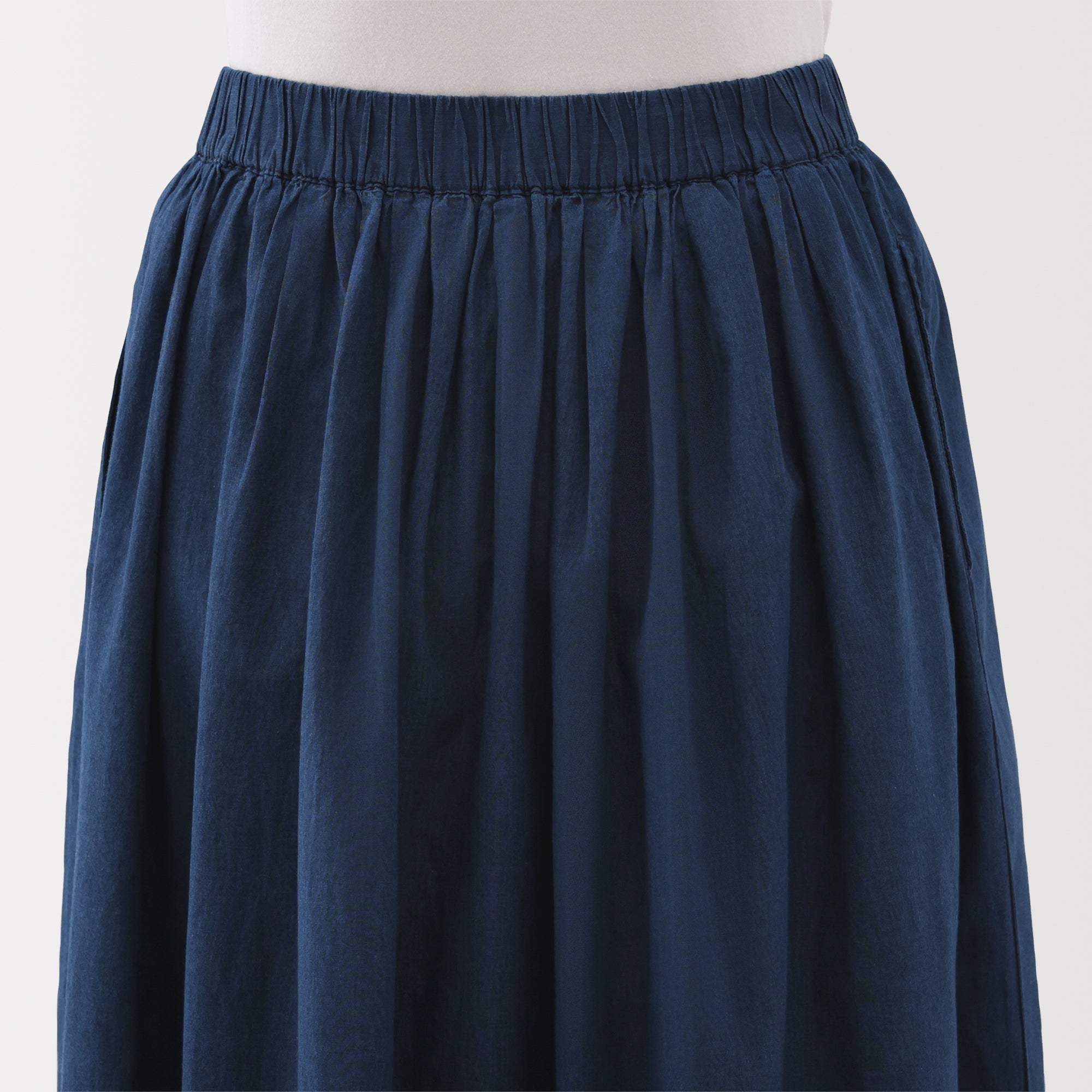 Cotton Voile Gather Maxi-Skirt