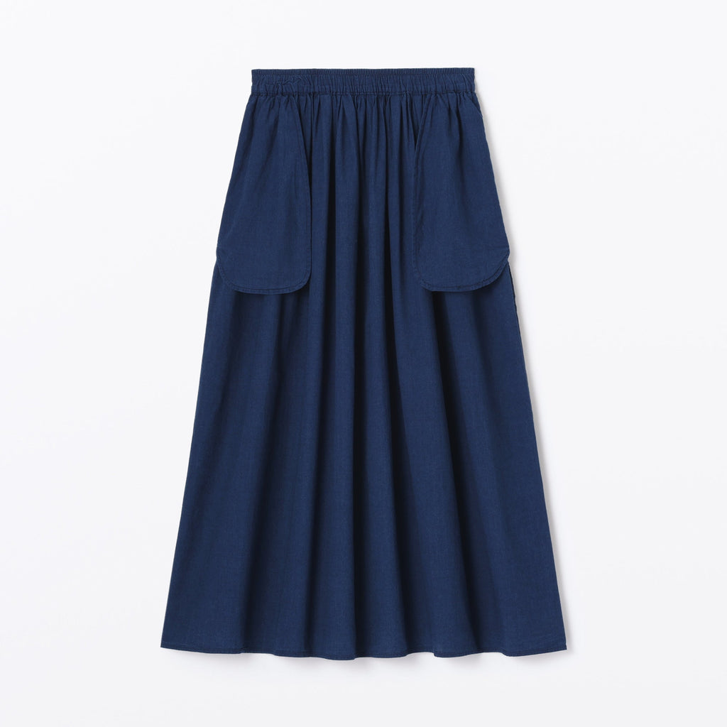 Cotton Voile Gather Maxi-Skirt