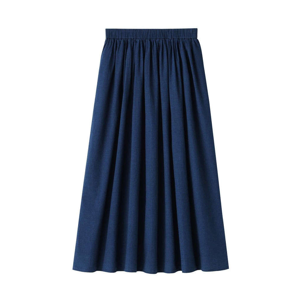 Cotton Voile Gather Maxi-Skirt