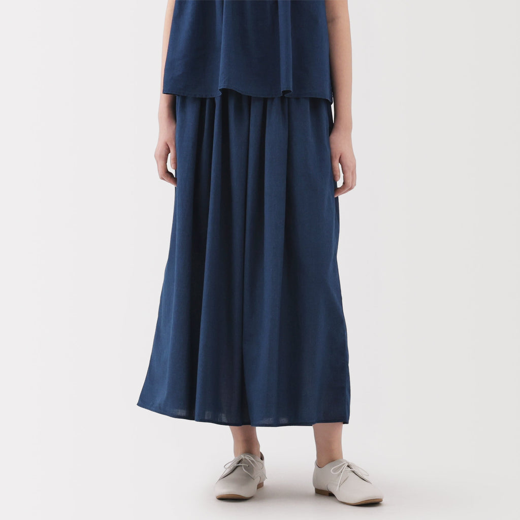 Cotton Voile Gather Maxi-Skirt