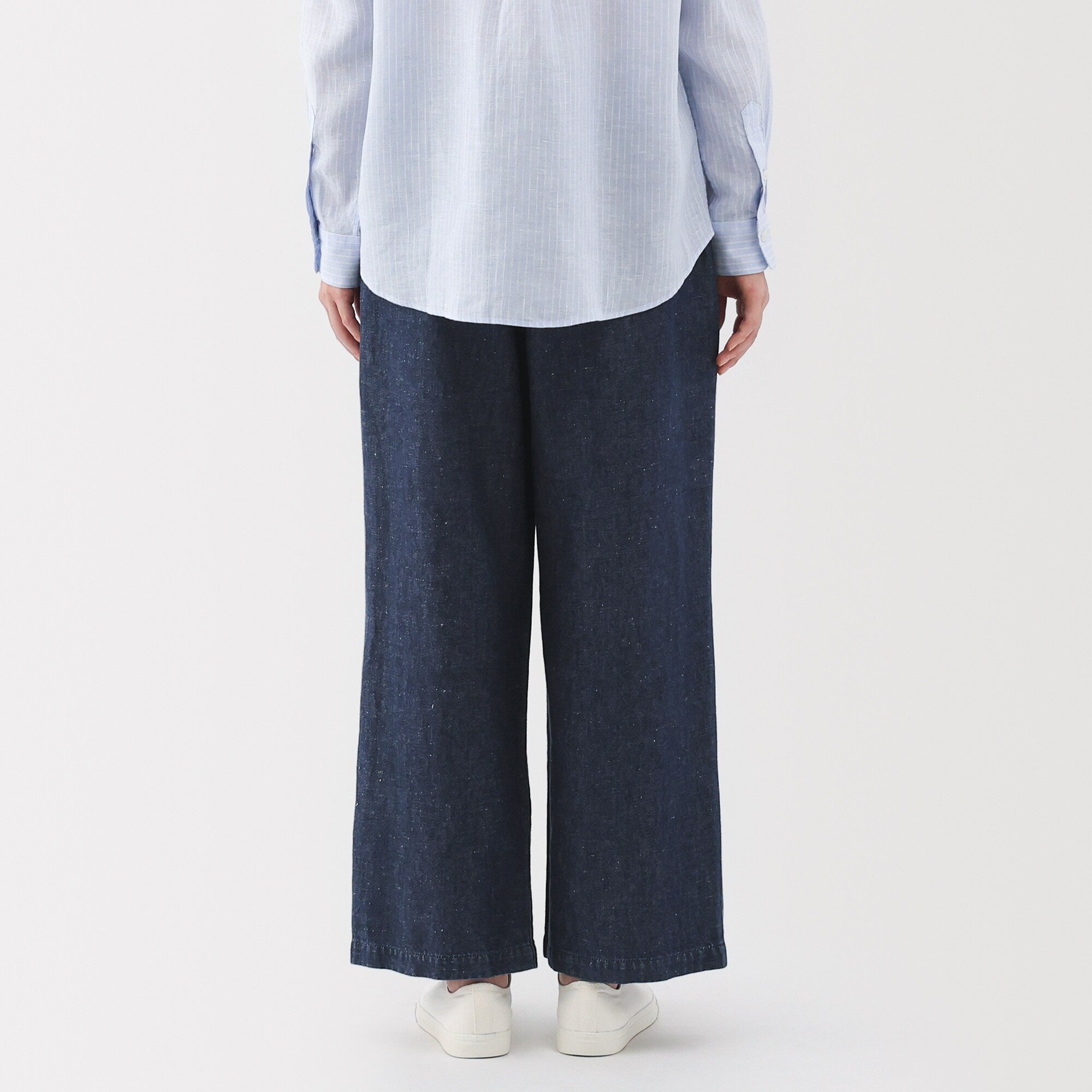 Women's Cotton Linen Denim Easy Wide Pants