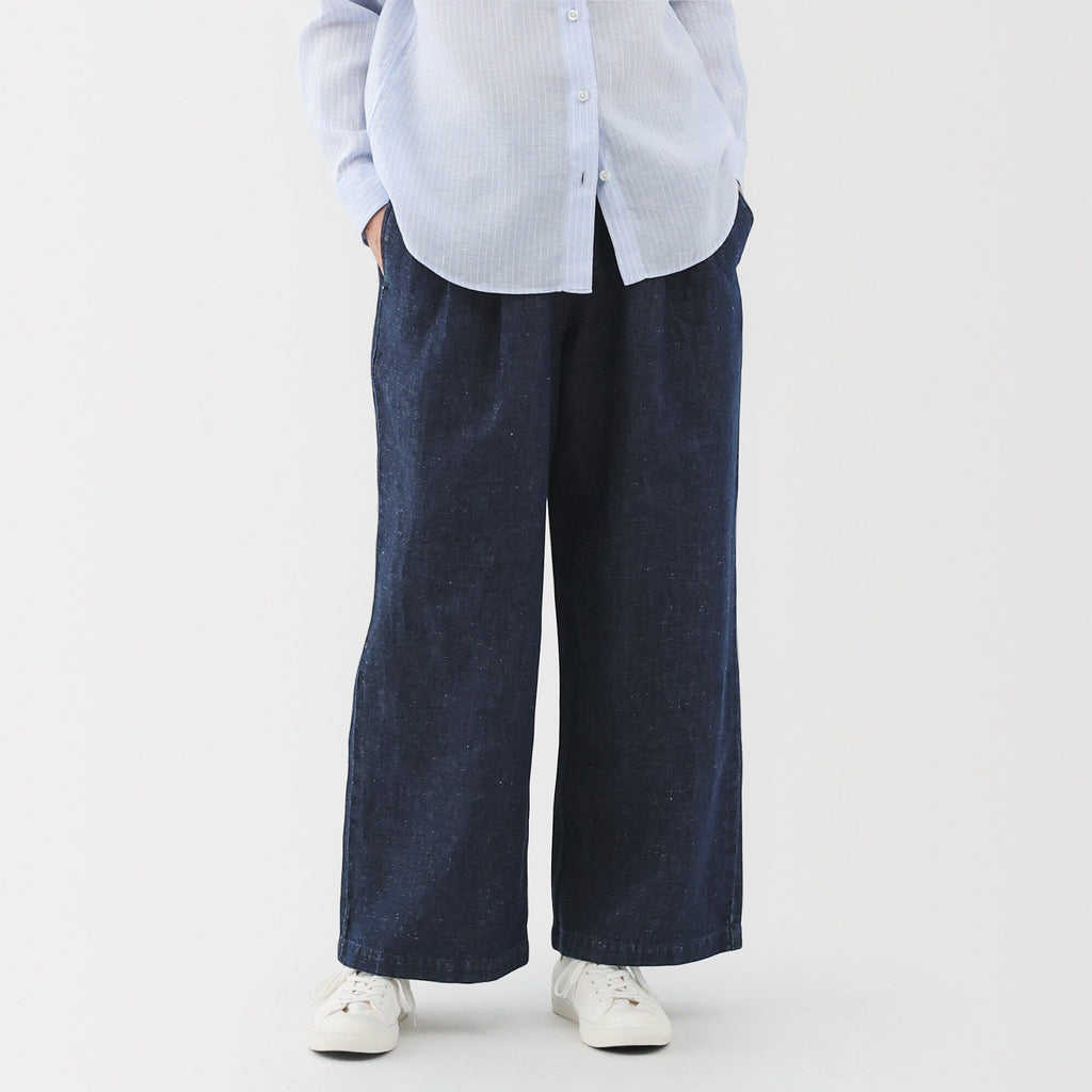 Women's Cotton Linen Denim Easy Wide Pants