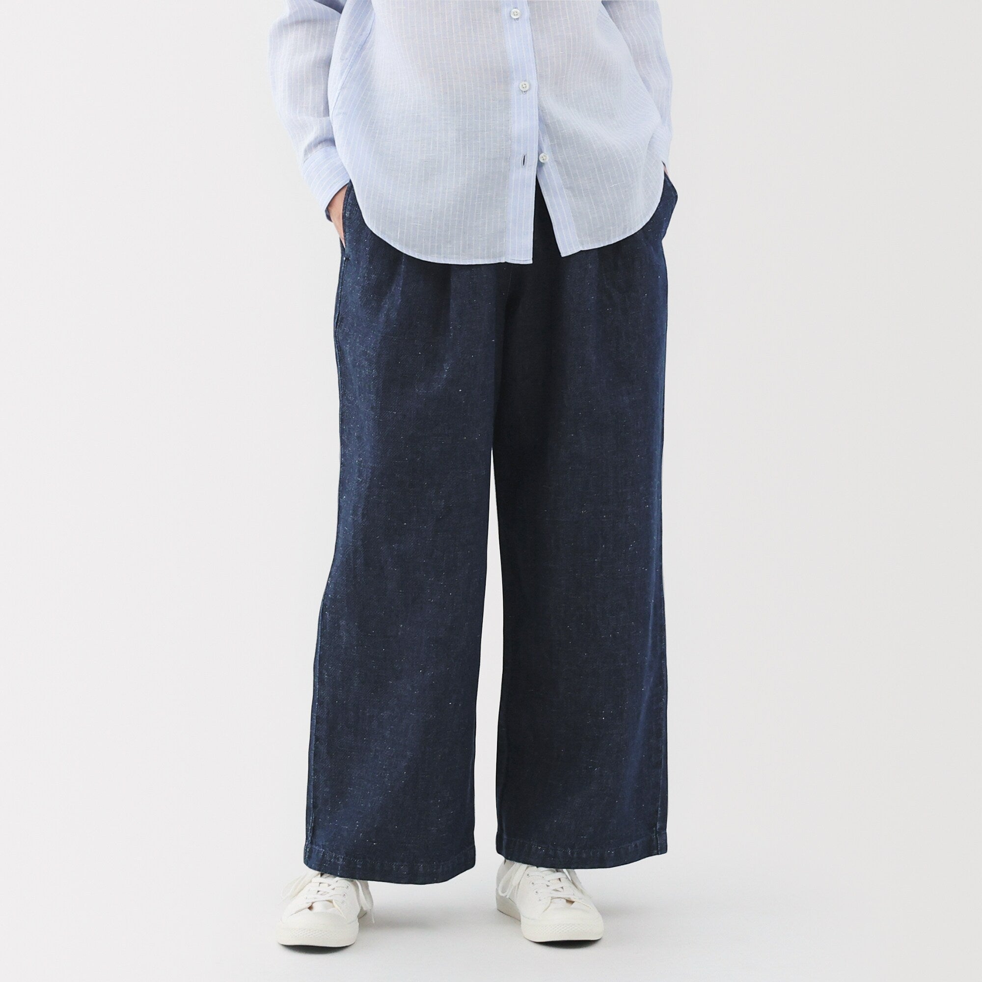 Women's Cotton Linen Denim Easy Wide Pants
