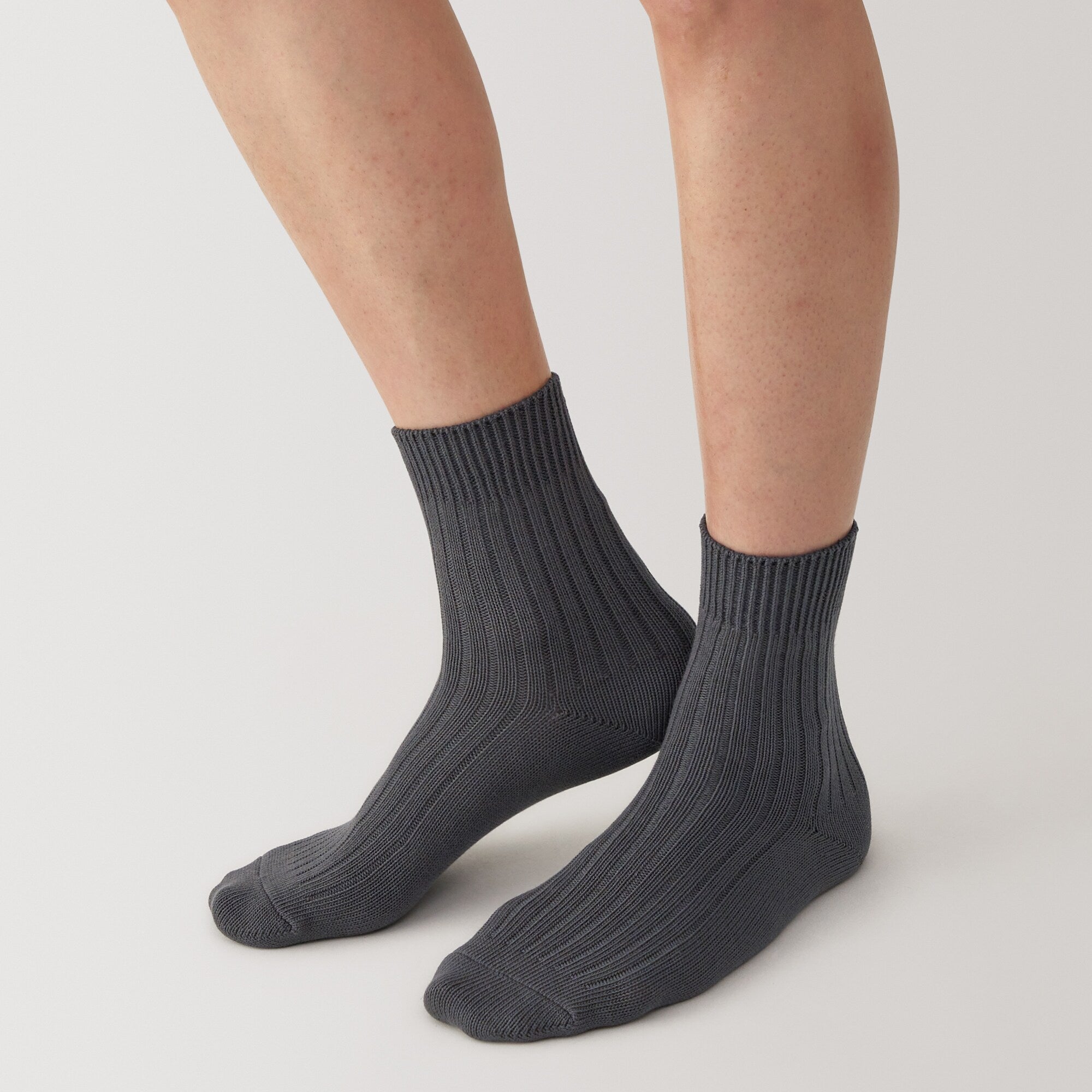 Right Angle Ribbed Thick Short Socks