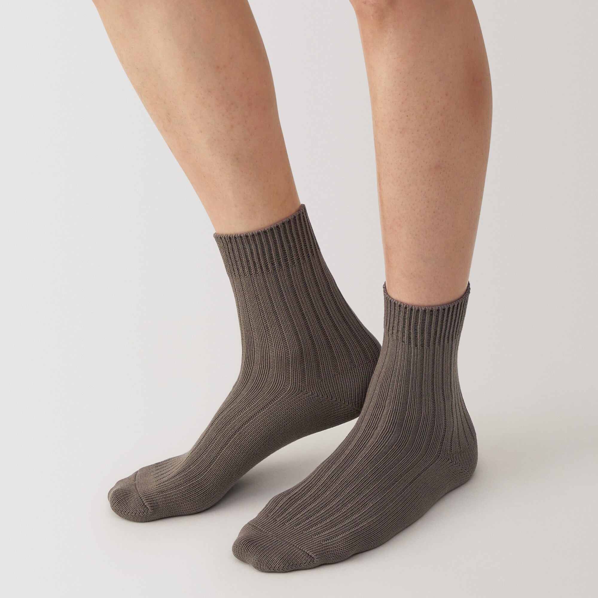Right Angle Ribbed Thick Short Socks