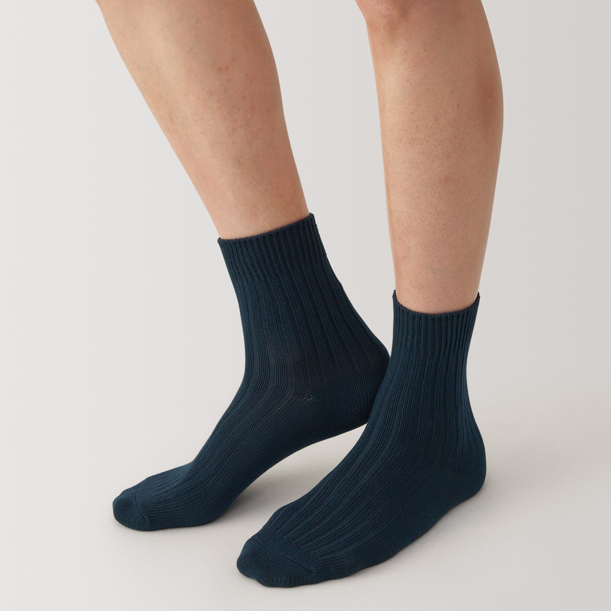 Right Angle Ribbed Thick Short Socks