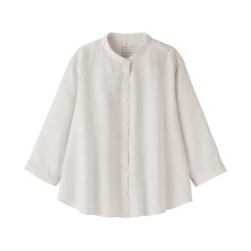 Women's Linen 3/4 Sleeve Striped Blouse