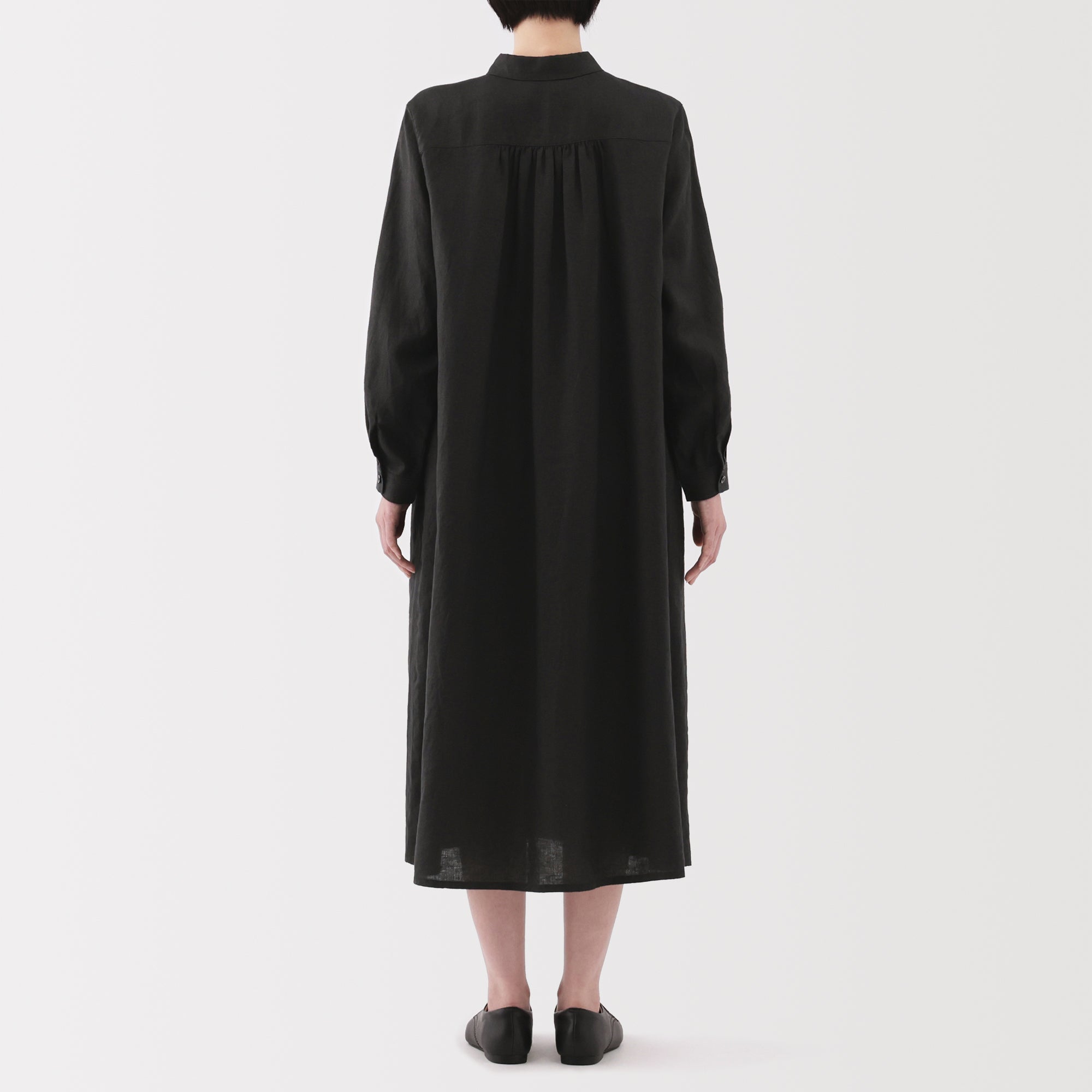 Women's Washed Linen Shirt Dress