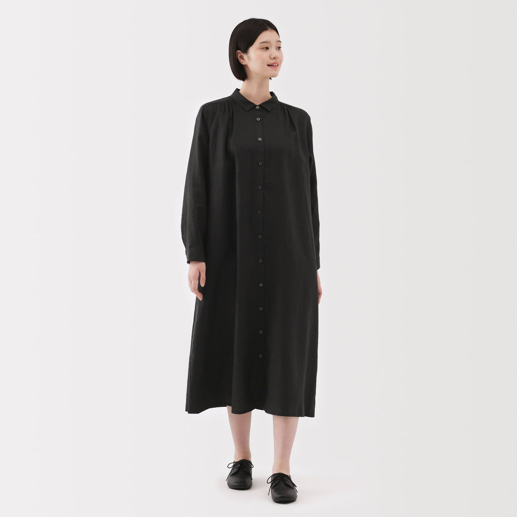 Women's Washed Linen Shirt Dress