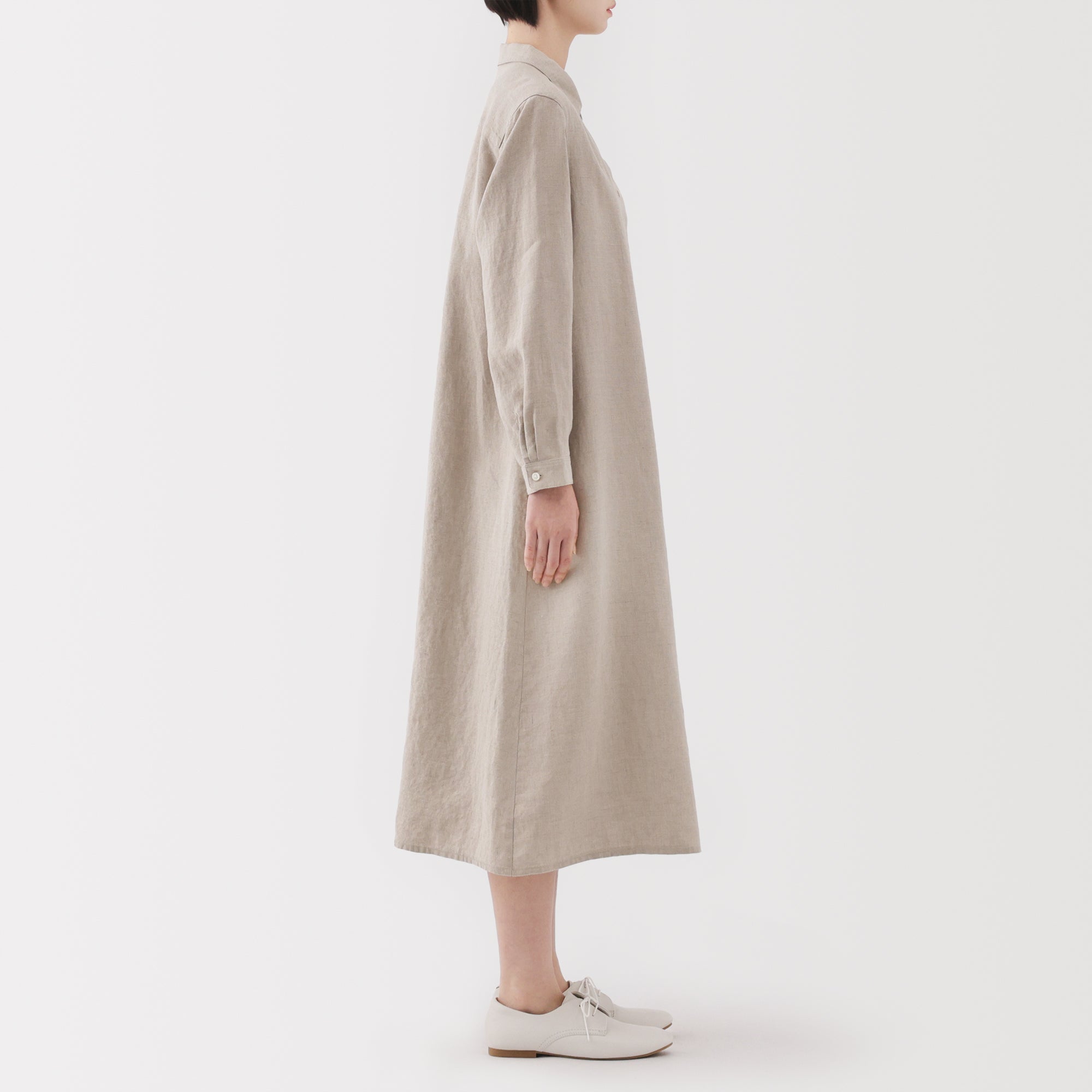 Women's Washed Linen Shirt Dress