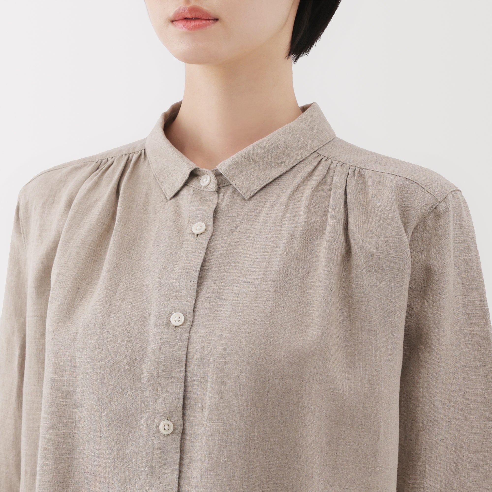 Women's Washed Linen Shirt Dress