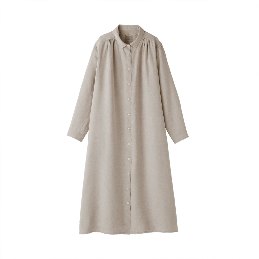 Women's Washed Linen Shirt Dress