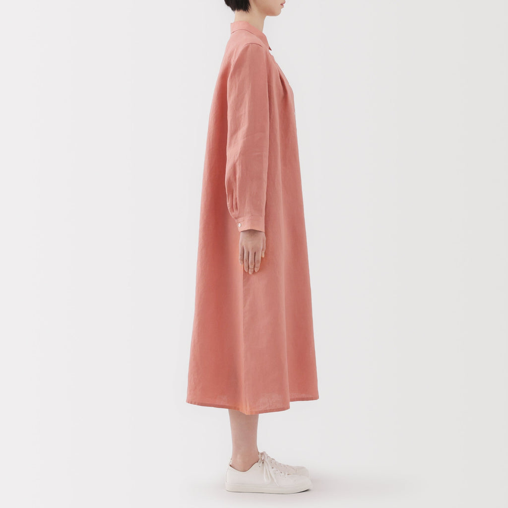 Women's Washed Linen Shirt Dress