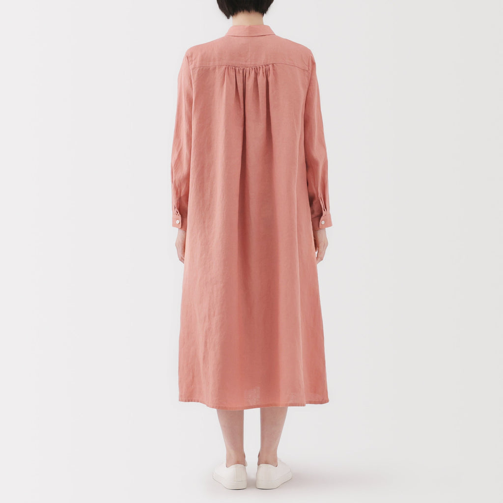 Women's Washed Linen Shirt Dress