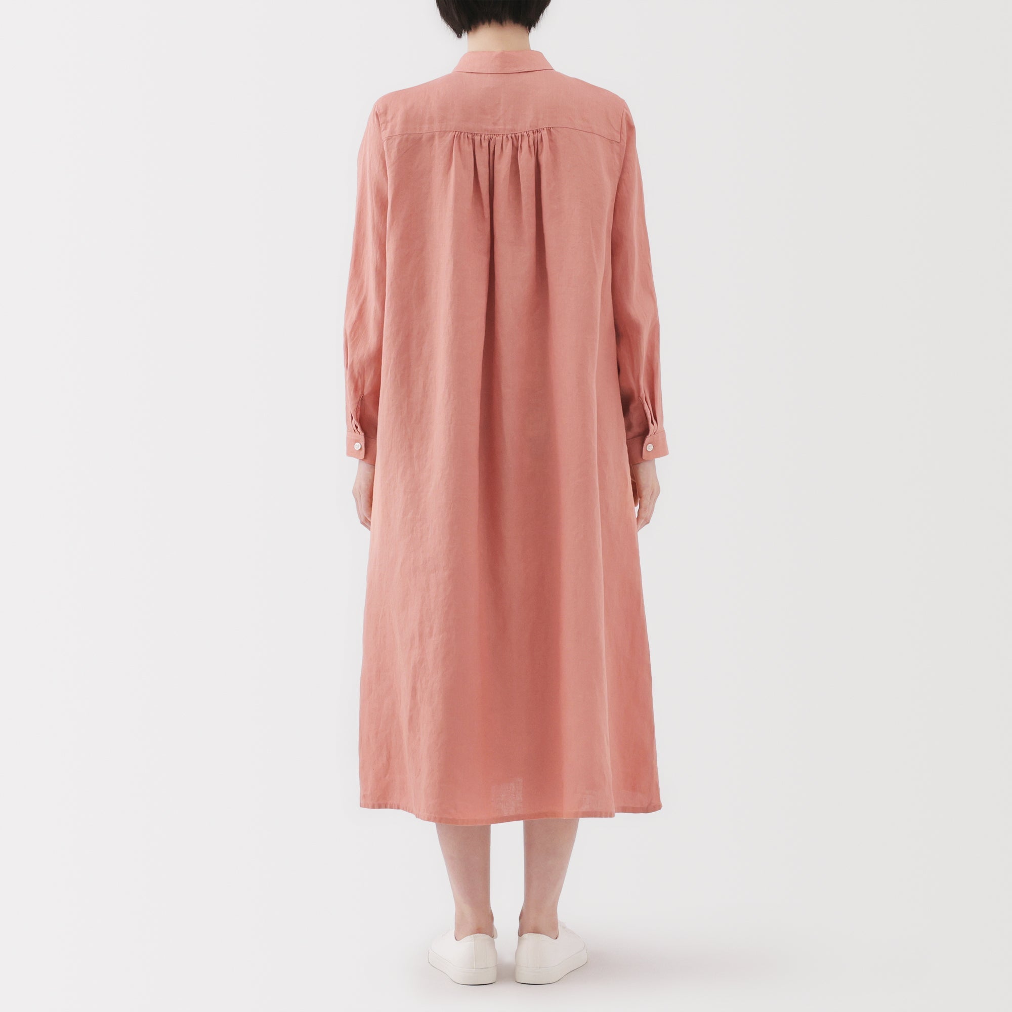 Women's Washed Linen Shirt Dress