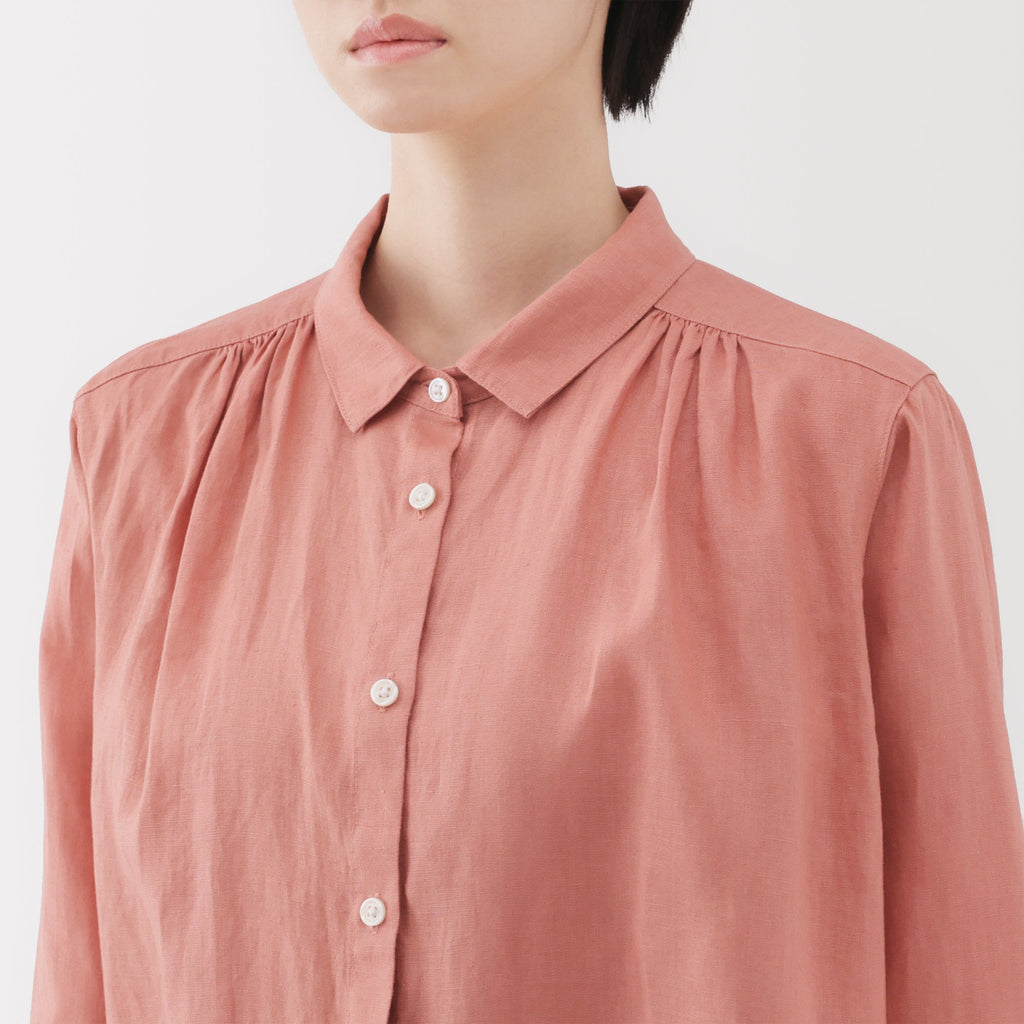 Women's Washed Linen Shirt Dress