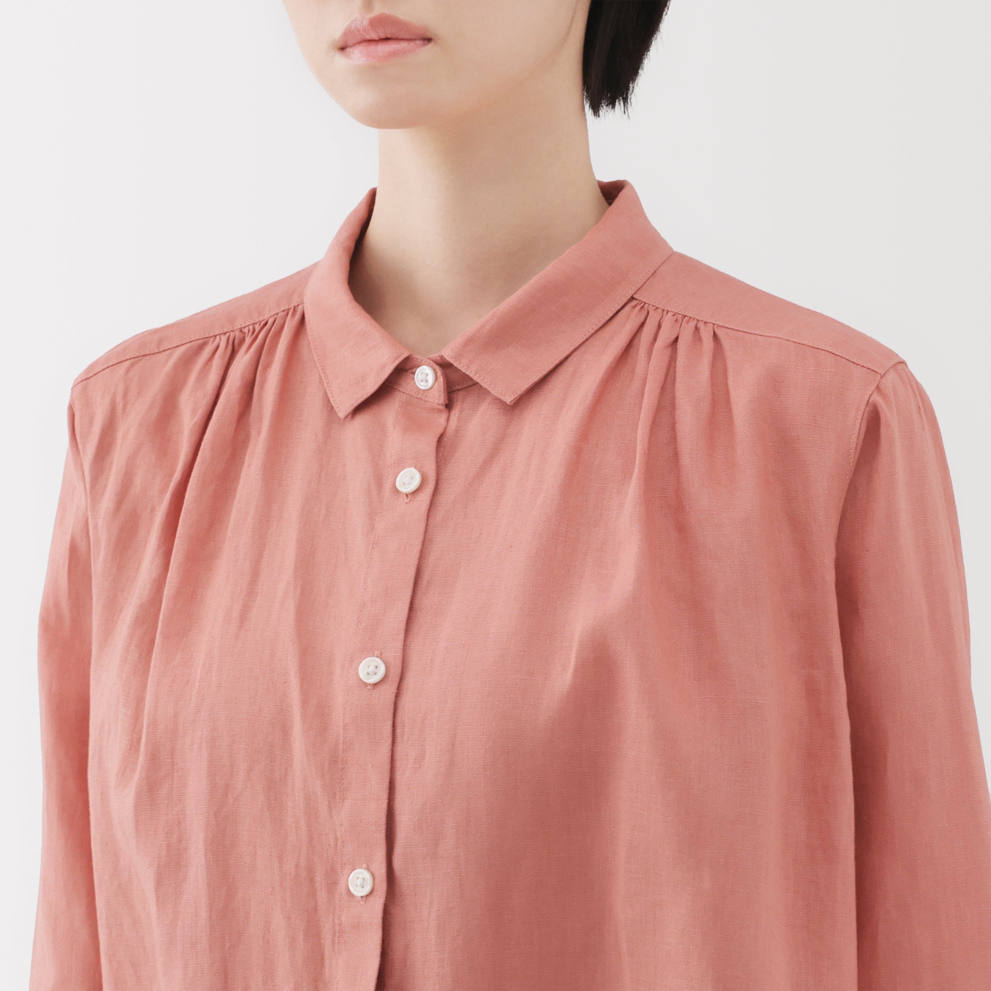 Women's Washed Linen Shirt Dress