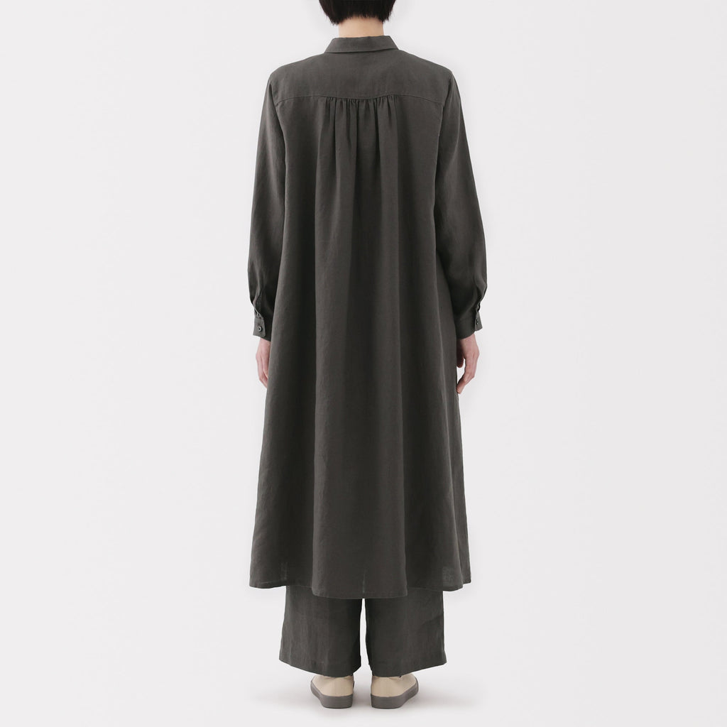Women's Washed Linen Shirt Dress