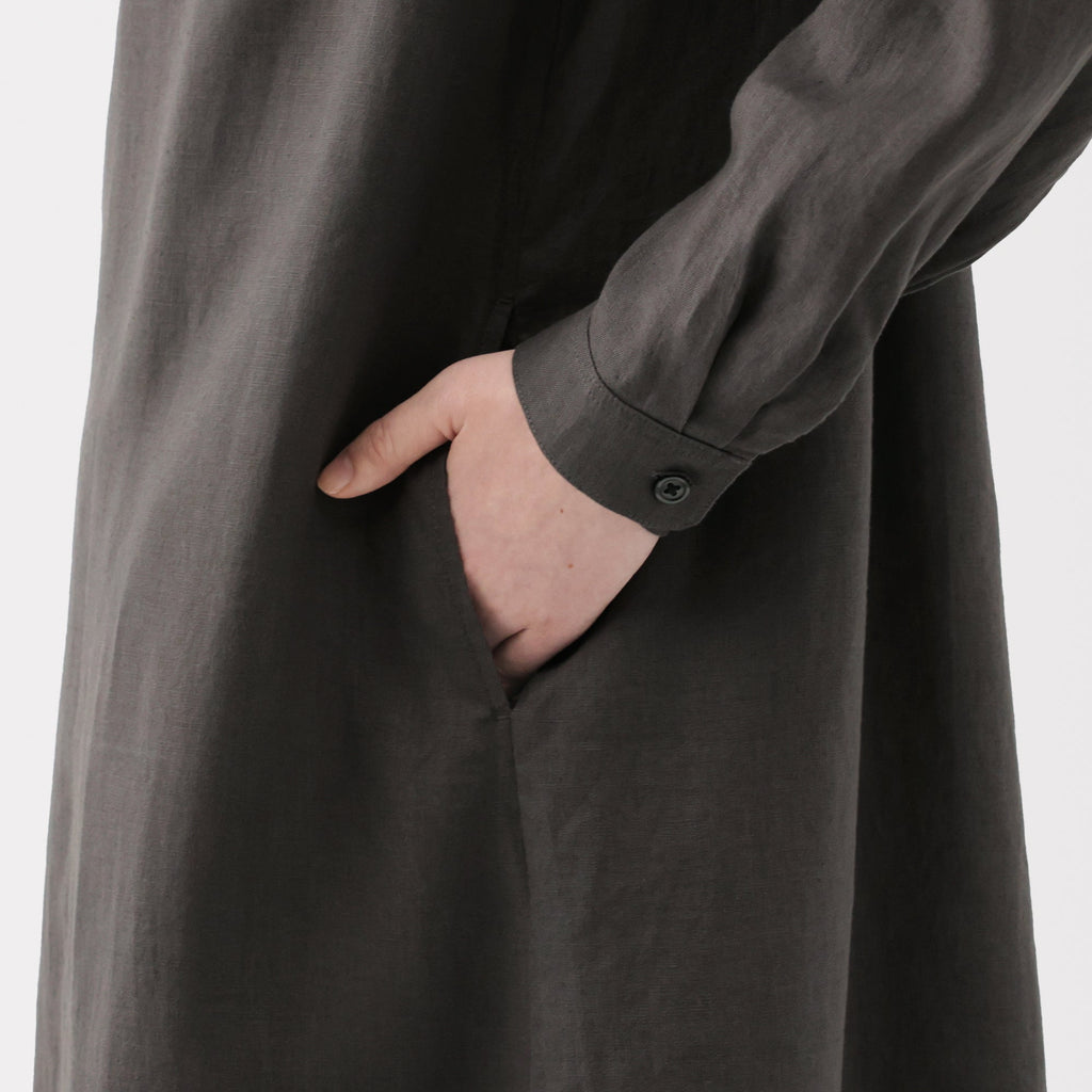 Women's Washed Linen Shirt Dress