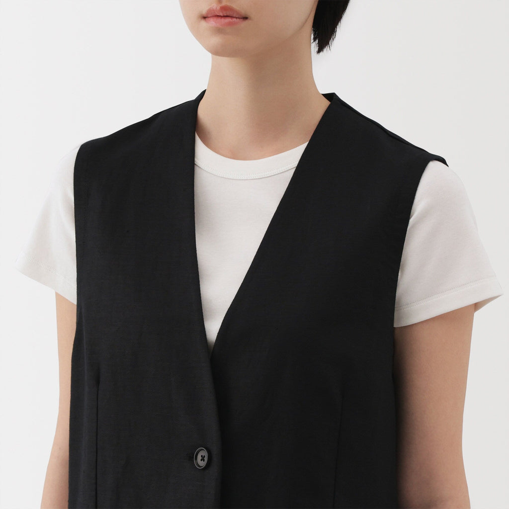 Women's Hemp Blend Twill Long Gilet