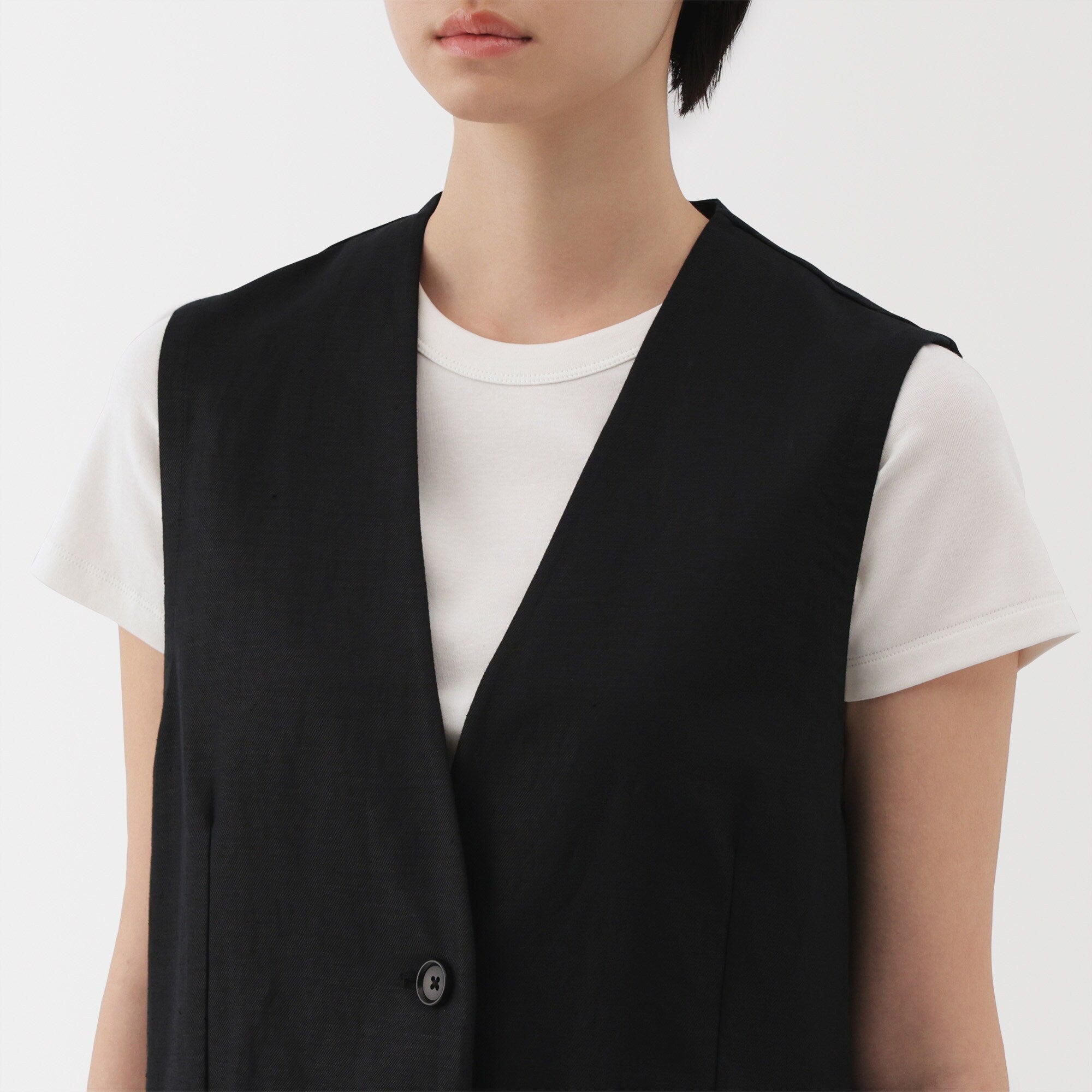 Women's Hemp Blend Twill Long Gilet