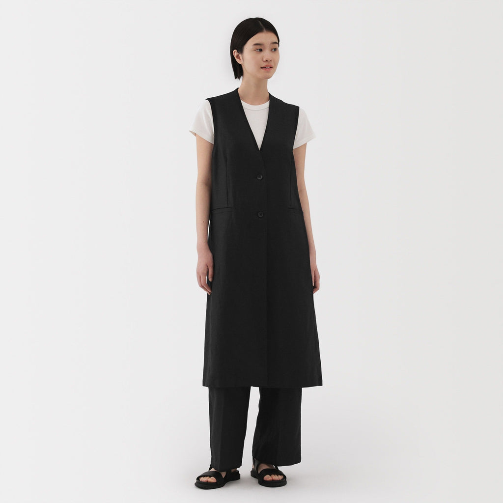 Women's Hemp Blend Twill Long Gilet